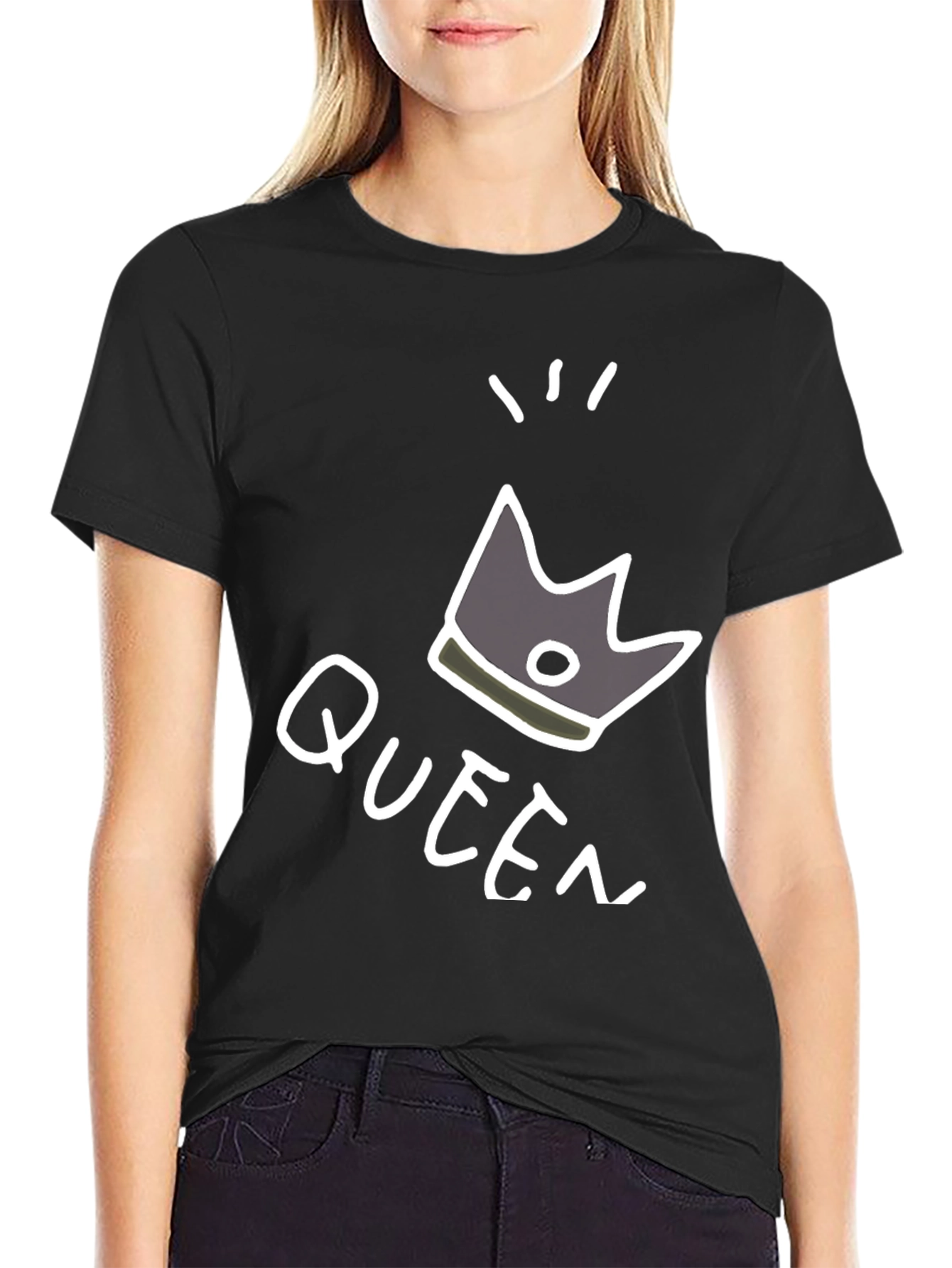 Queen Crown Graphic Black T-Shirt