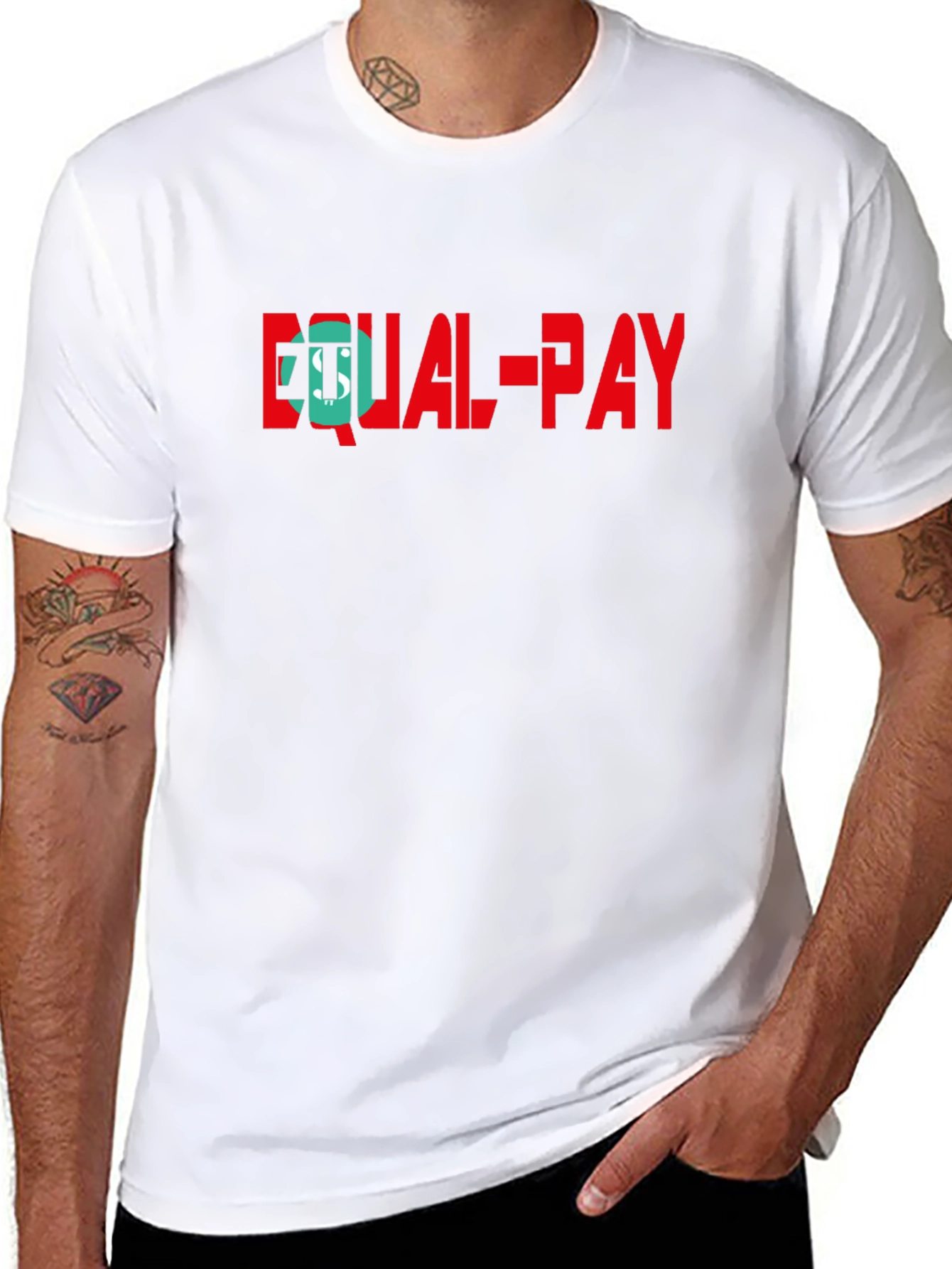 Equal Pay Graphic Tee - Mens Black Cotton T-Shirt