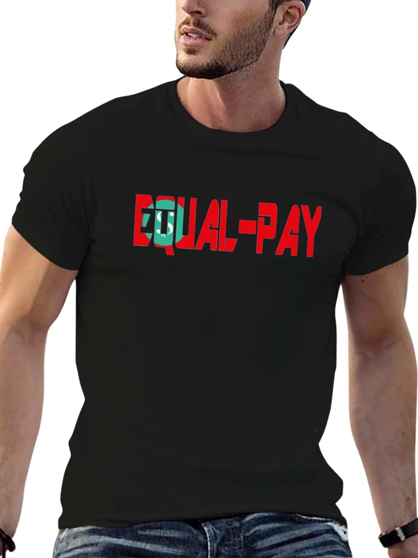 Equal Pay Graphic Tee - Mens Black Cotton T-Shirt