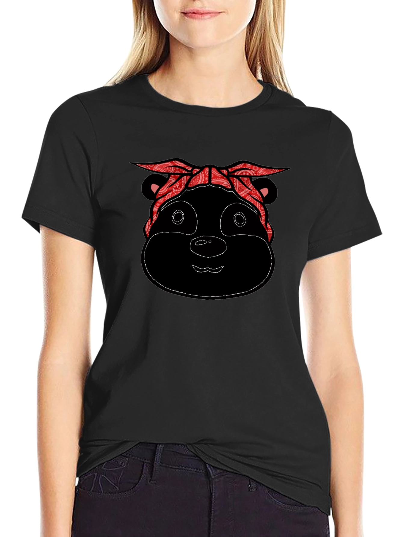 Bandana Bear Black T-Shirt