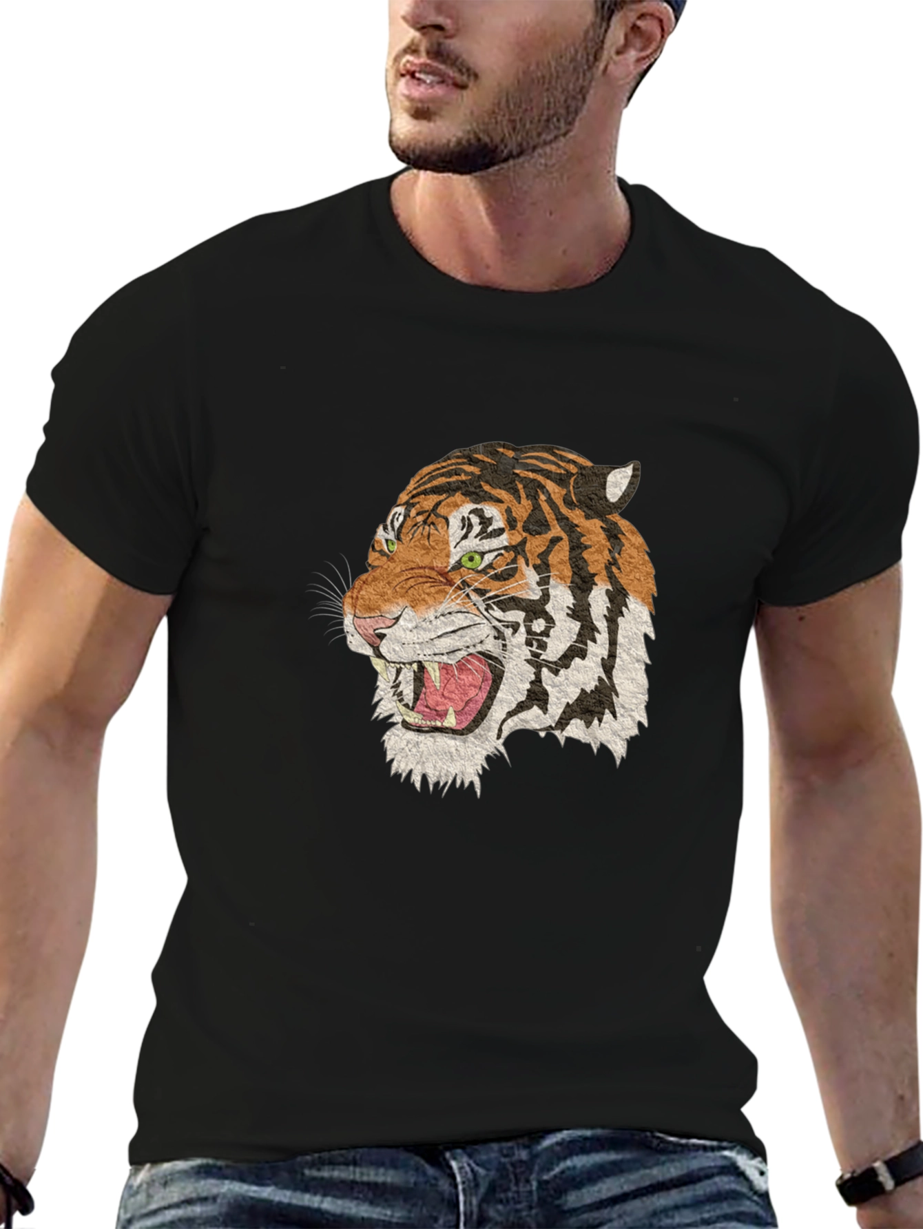 Roaring Tiger Graphic Black T-Shirt