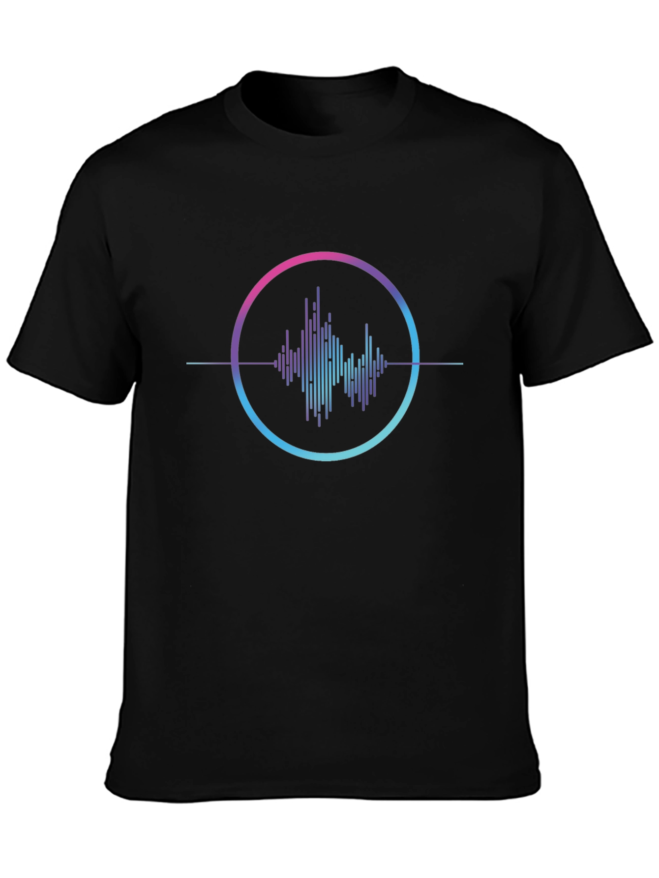 Modern Soundwave Graphic T-Shirt - Black