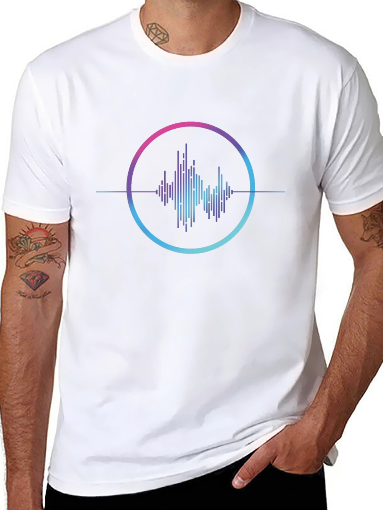 Modern Soundwave Graphic T-Shirt - Black