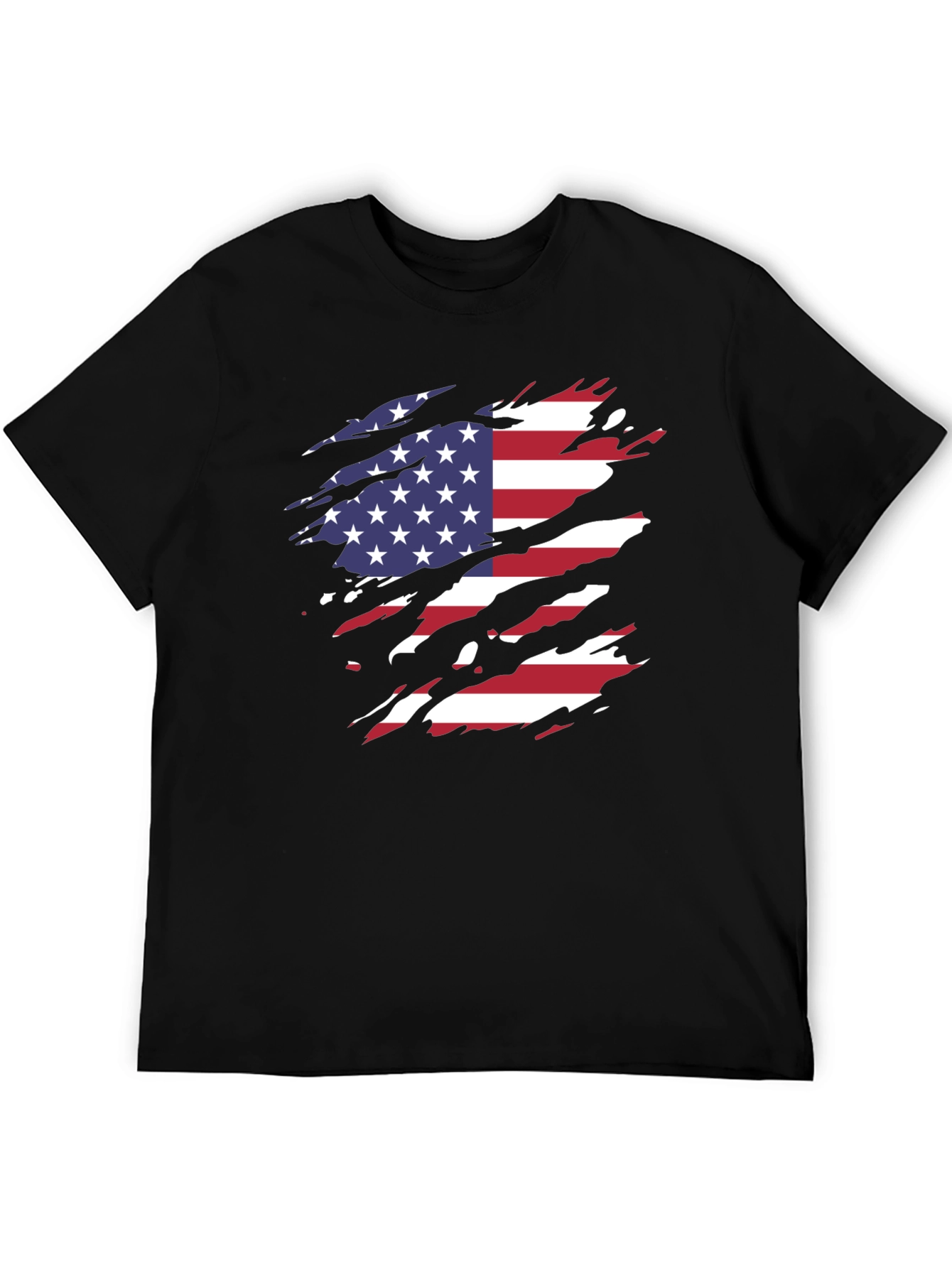 American Flag Ripped T-Shirt Patriotic USA Pride