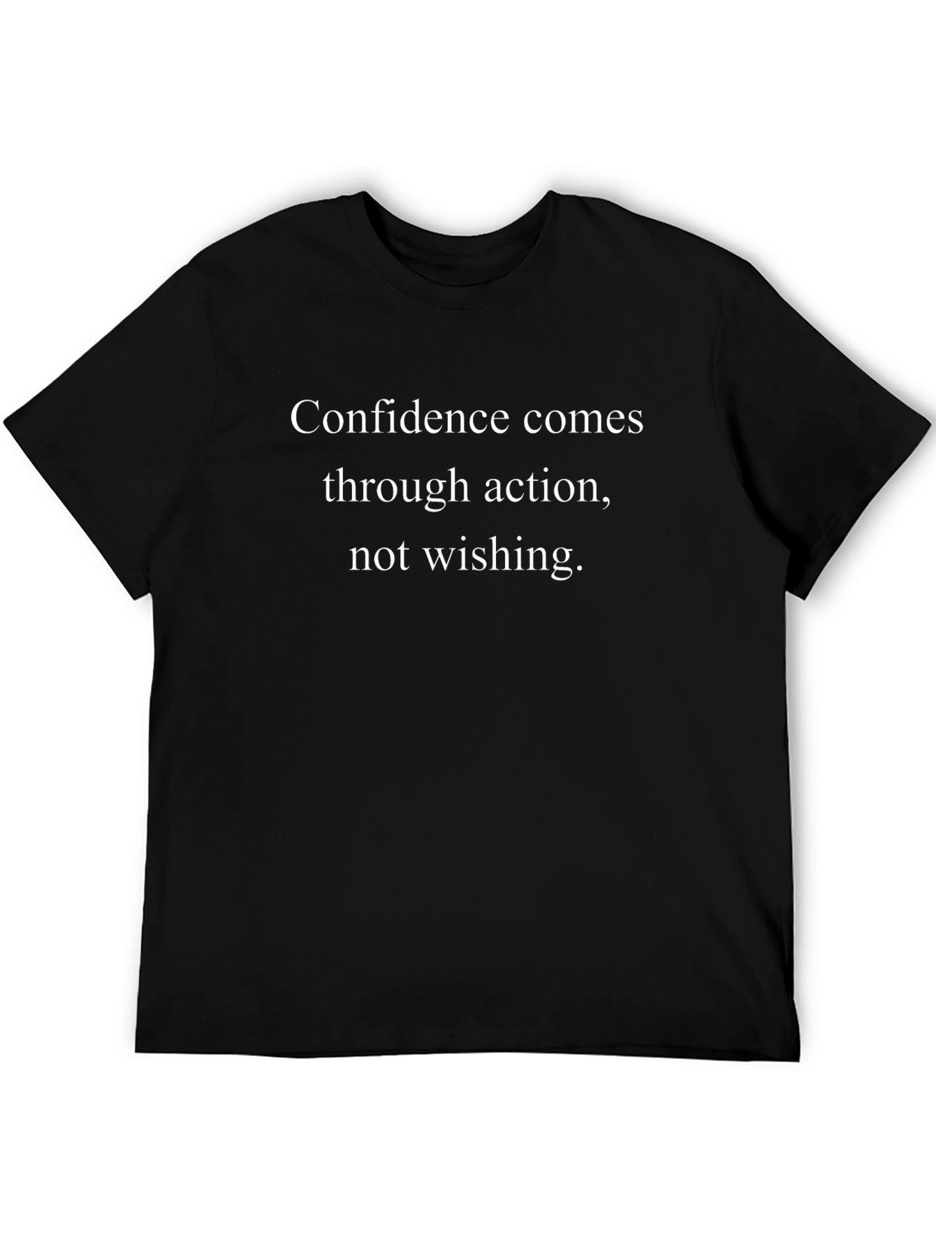Action Over Wishes Black Graphic Tee