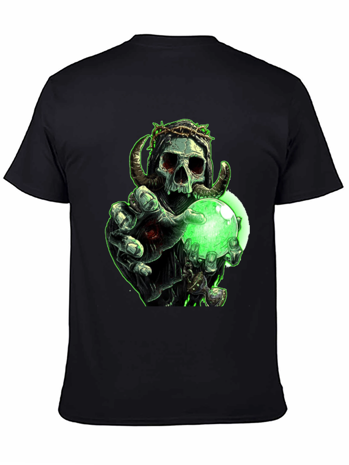 Grim Reaper Skull Graphic T-Shirt - Black