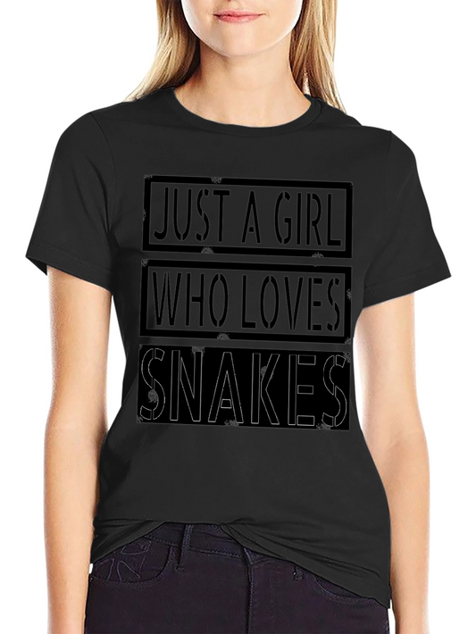 Just A Girl Who Loves Snakes Black T-Shirt
