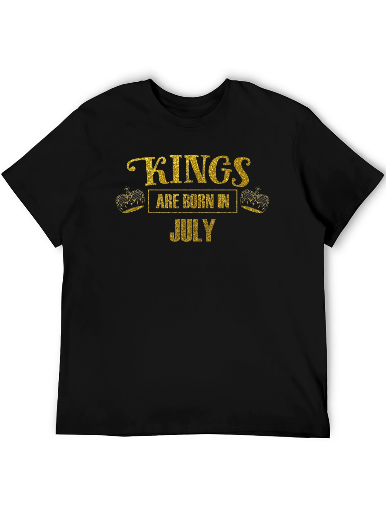 Kings Are Born in July Black T-Shirt