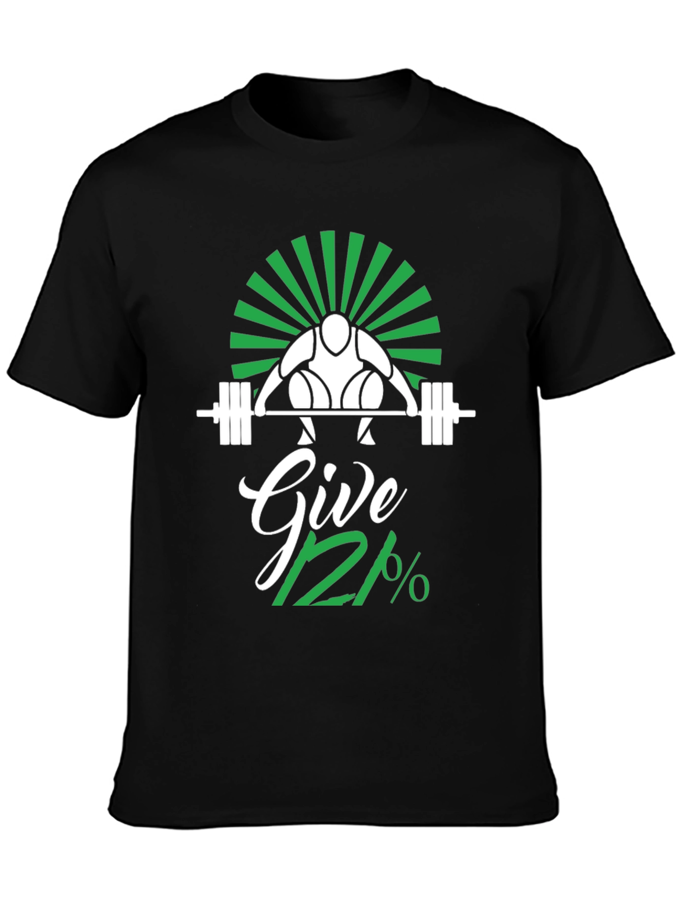 Give 112% Black Graphic T-Shirt