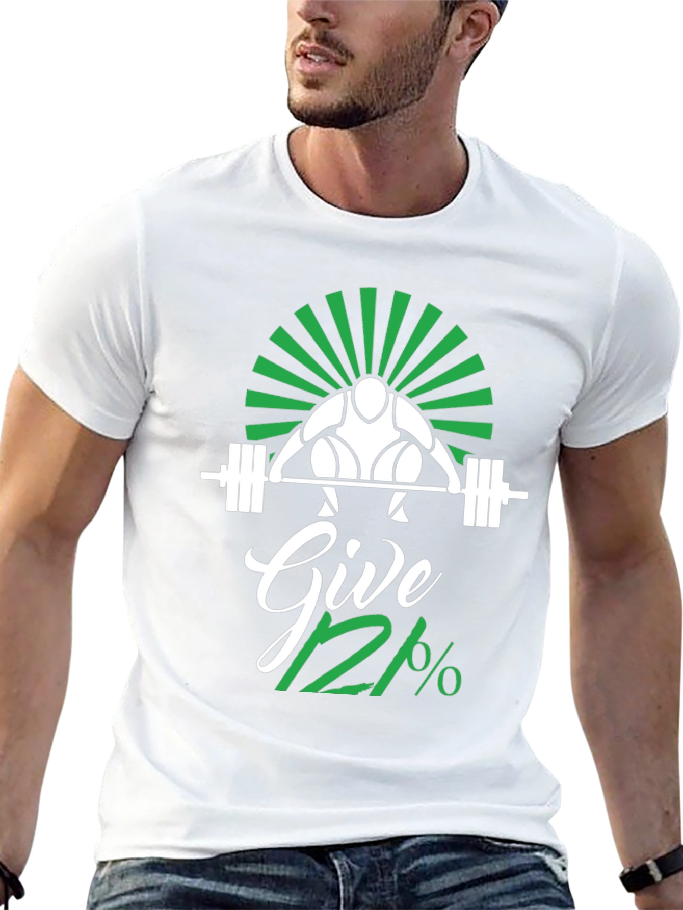 Give 112% Black Graphic T-Shirt