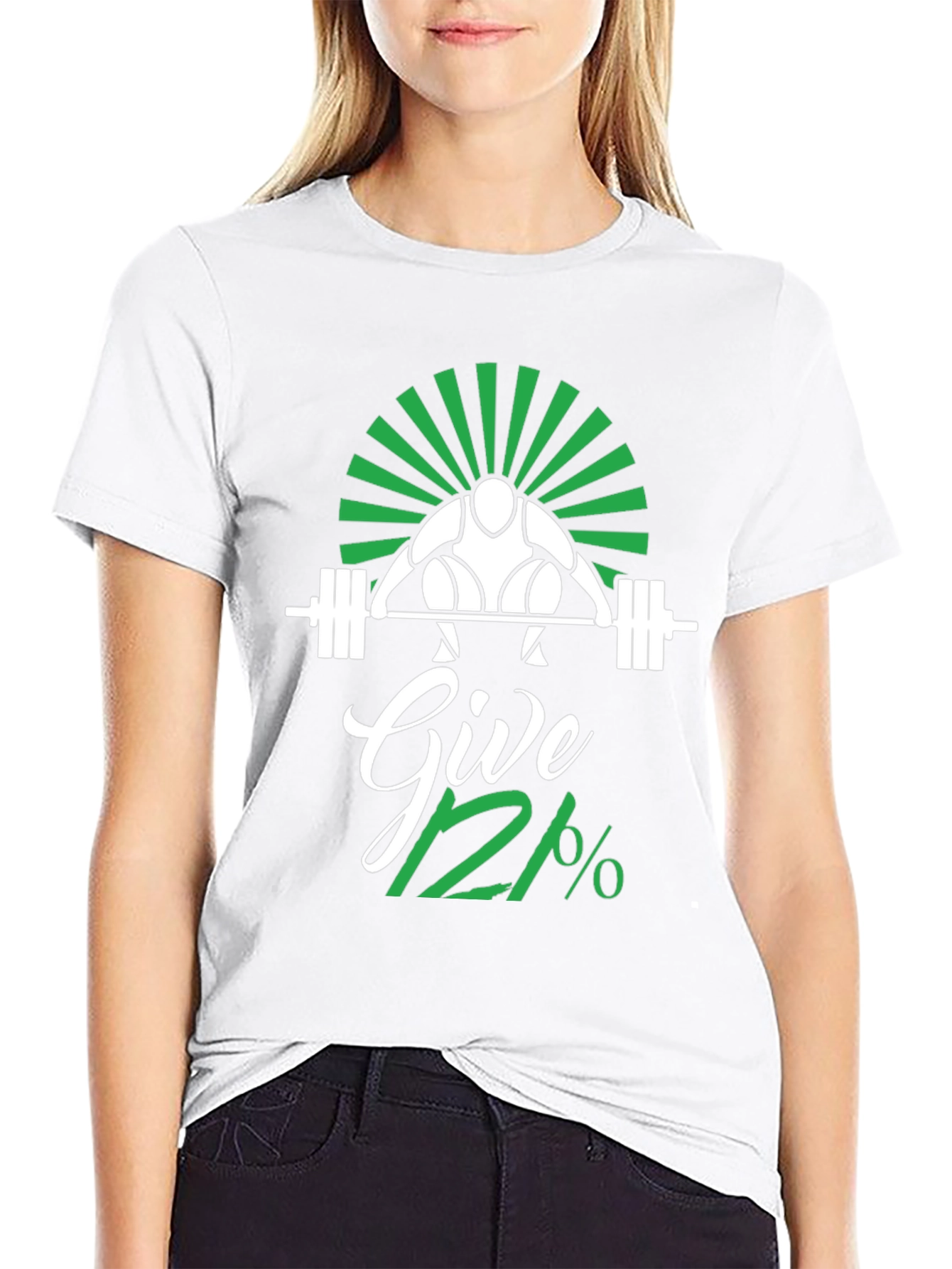 Give 112% Black Graphic T-Shirt