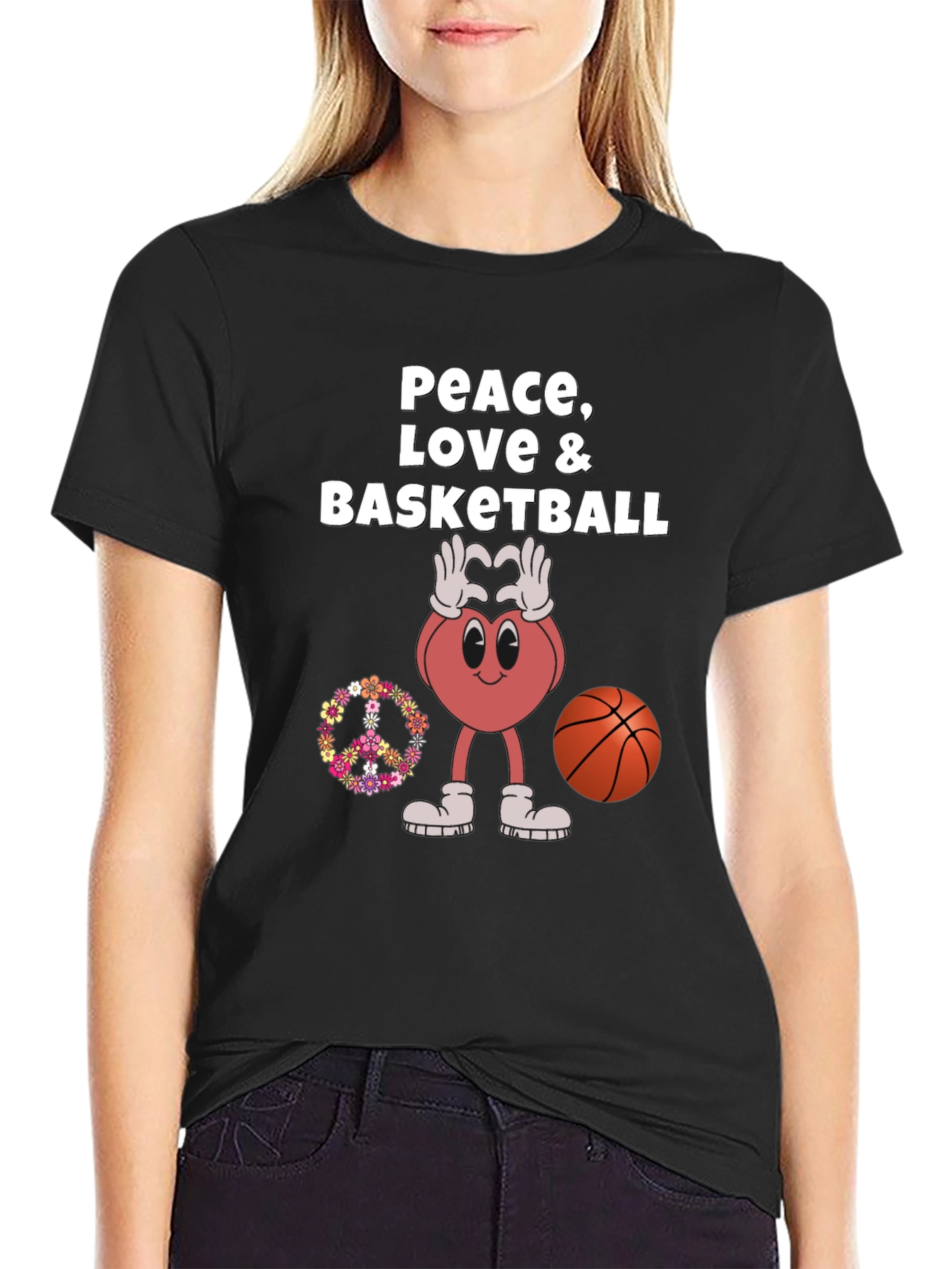Peace Love and Basketball T-Shirt