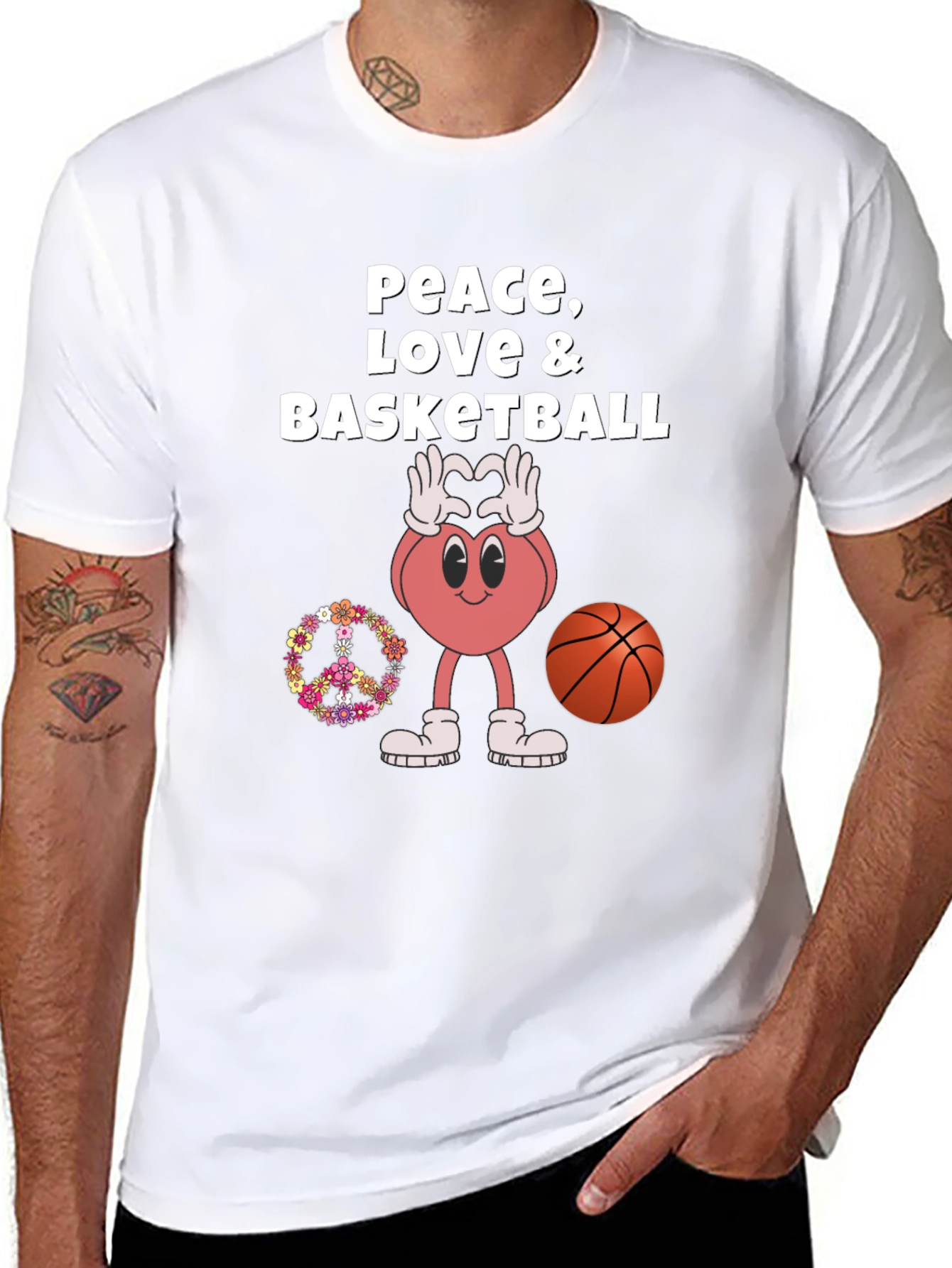 Peace Love and Basketball T-Shirt