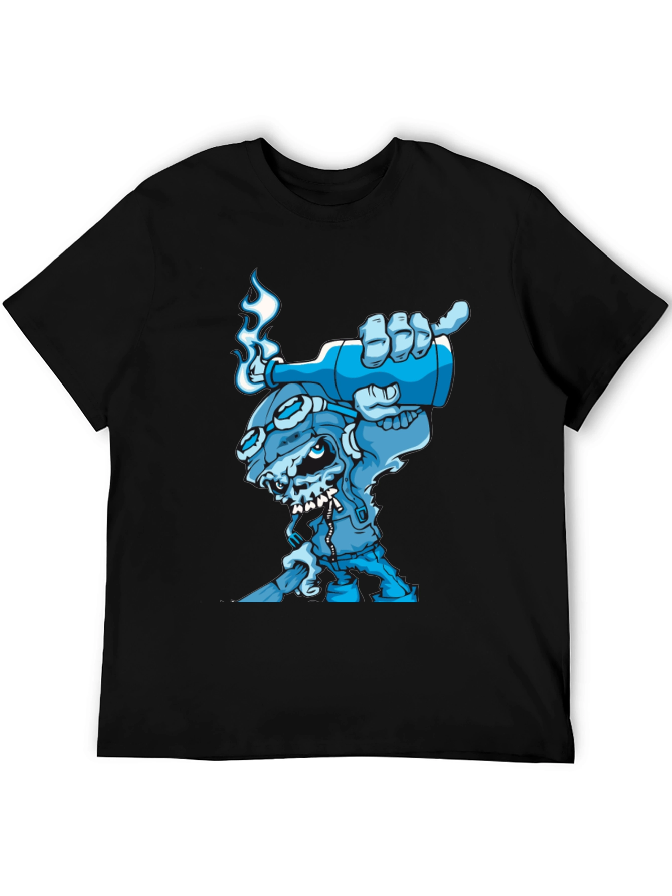 Cool Blue Cartoon Skull T-Shirt