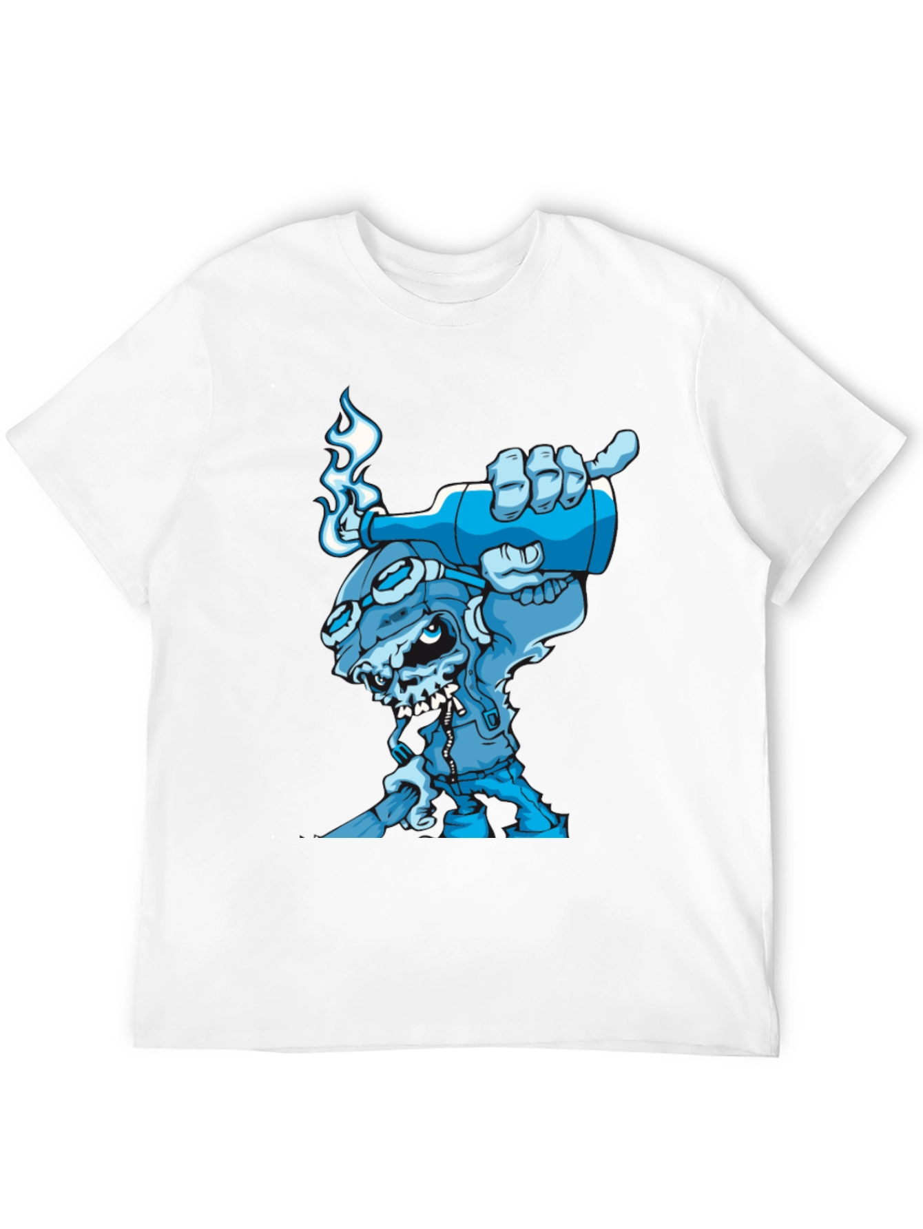 Cool Blue Cartoon Skull T-Shirt