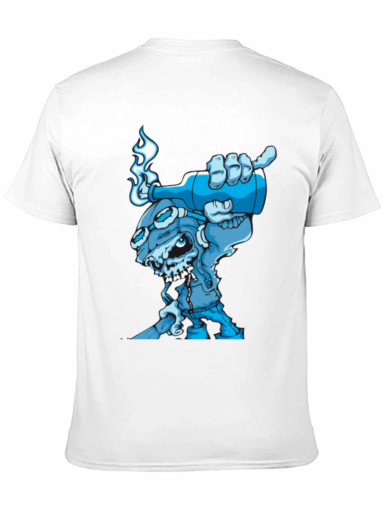 Cool Blue Cartoon Skull T-Shirt