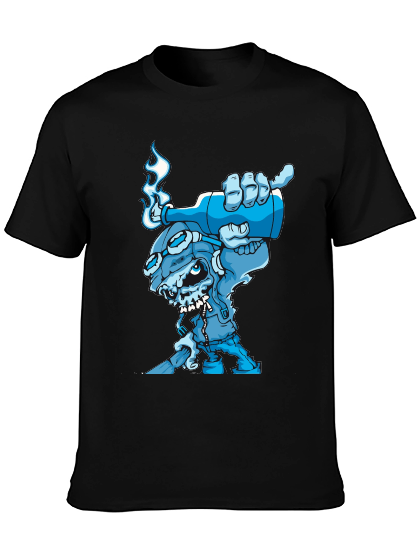 Cool Blue Cartoon Skull T-Shirt