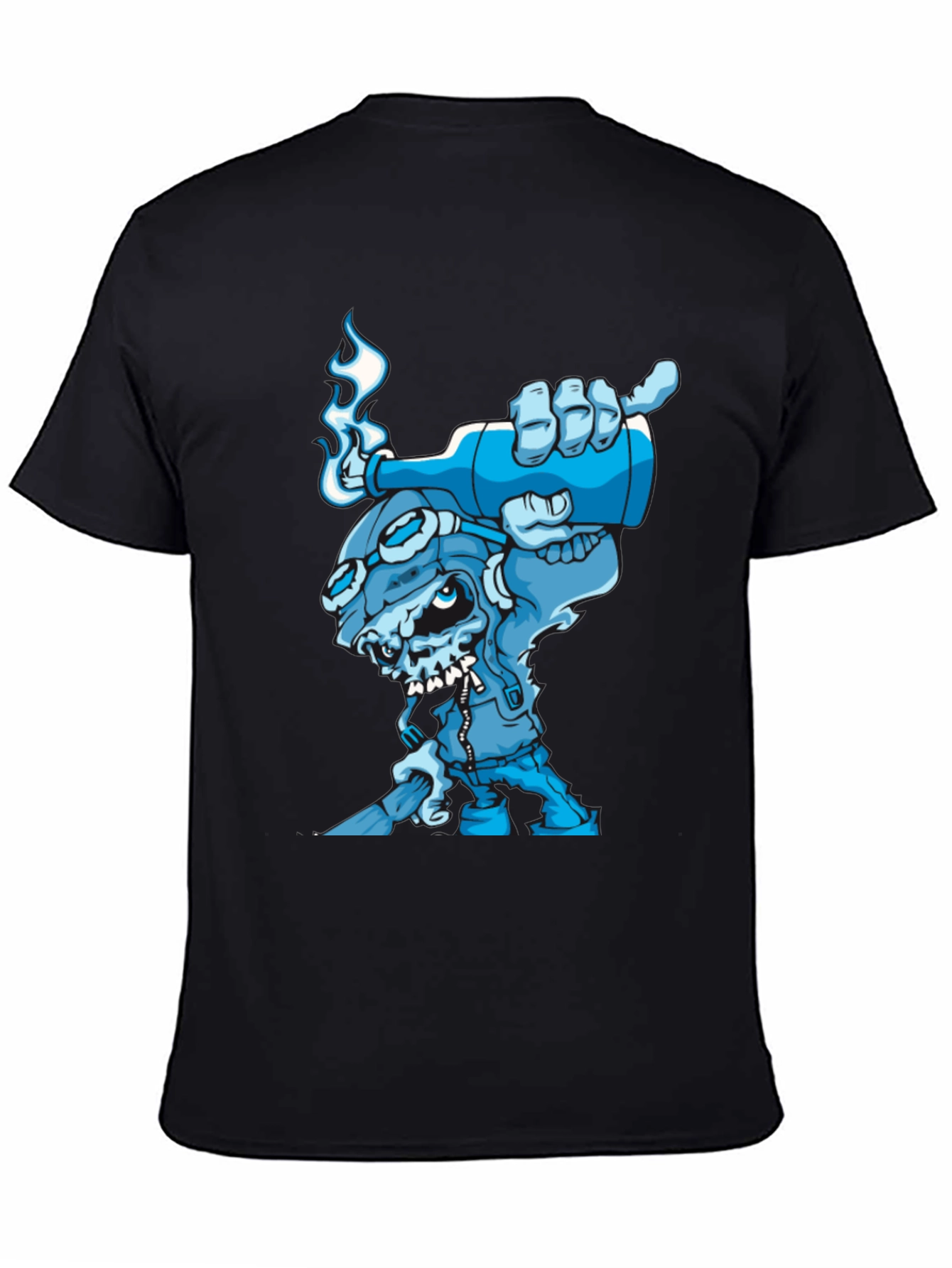 Cool Blue Cartoon Skull T-Shirt