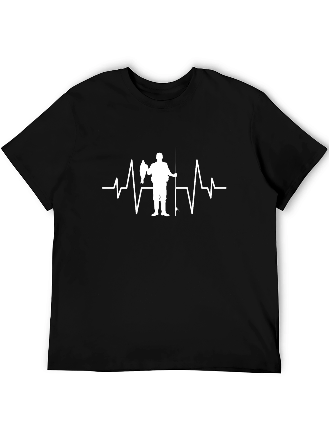 Fishing Heartbeat Graphic T-Shirt