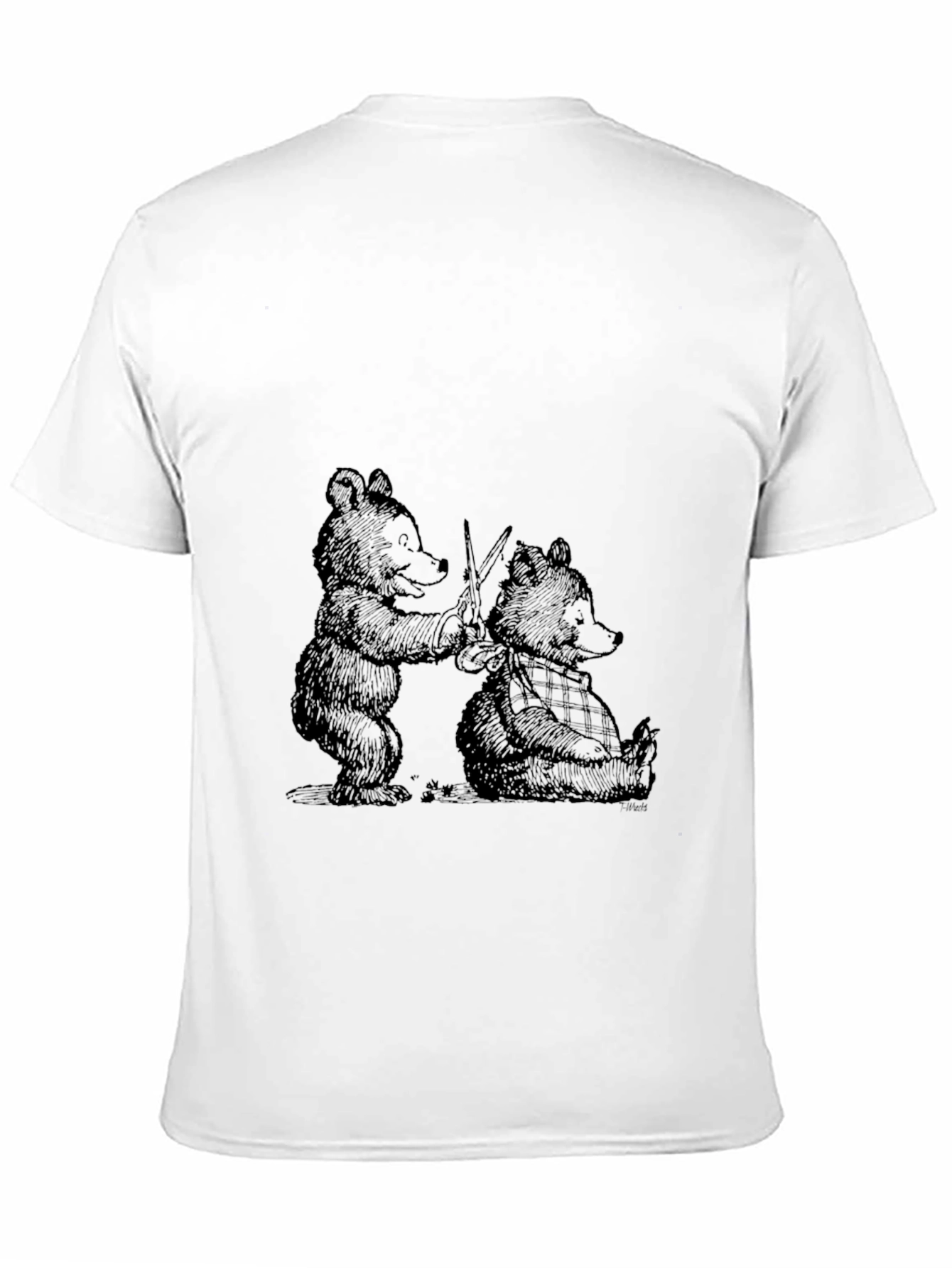 Bear Graphic Tee - Black Cotton T-Shirt
