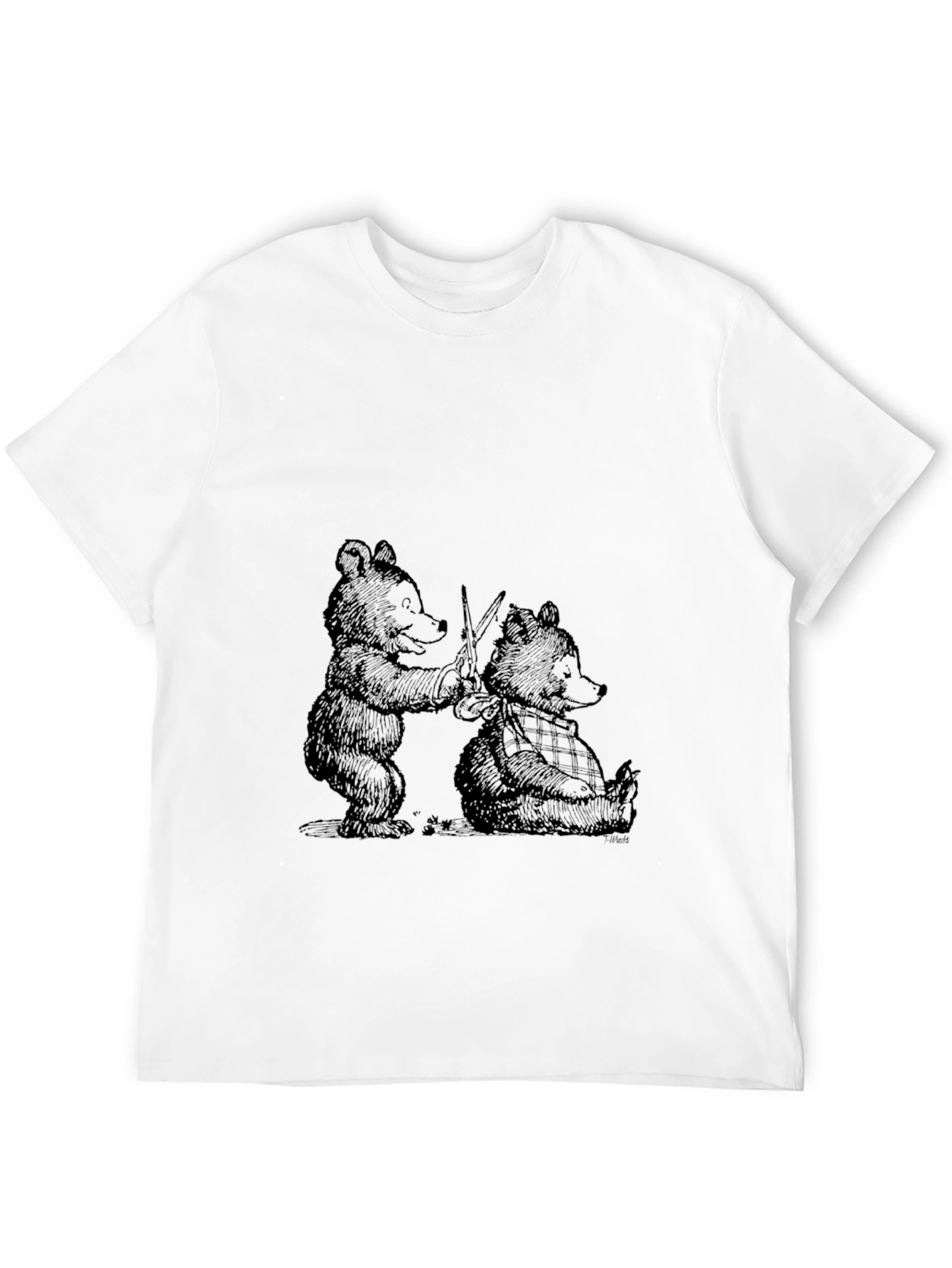 Bear Graphic Tee - Black Cotton T-Shirt