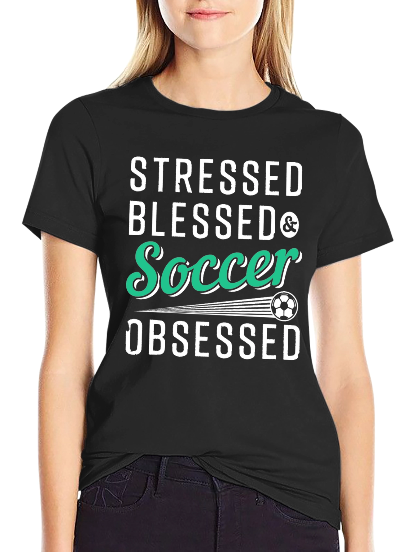 Stressed Blessed Soccer Obsessed T-Shirt
