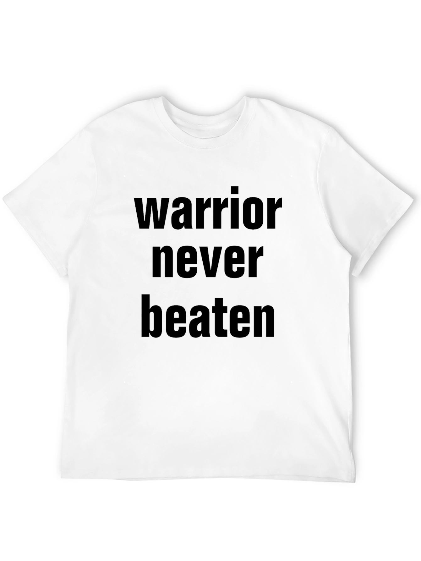 Warrior Never Beaten Black Graphic T-Shirt