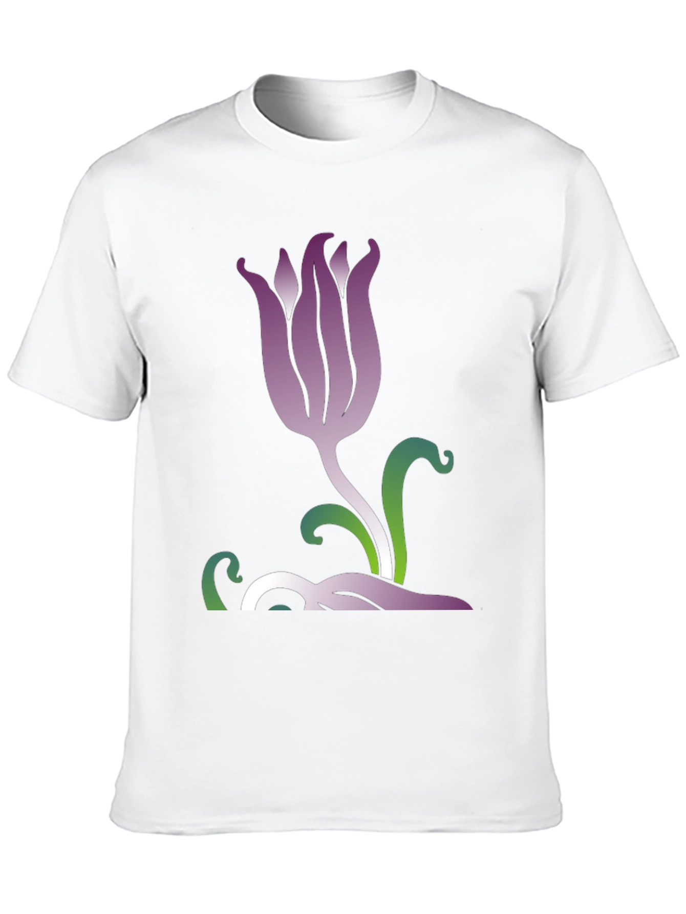Stylish Floral Graphic Tee - Black Cotton Blend