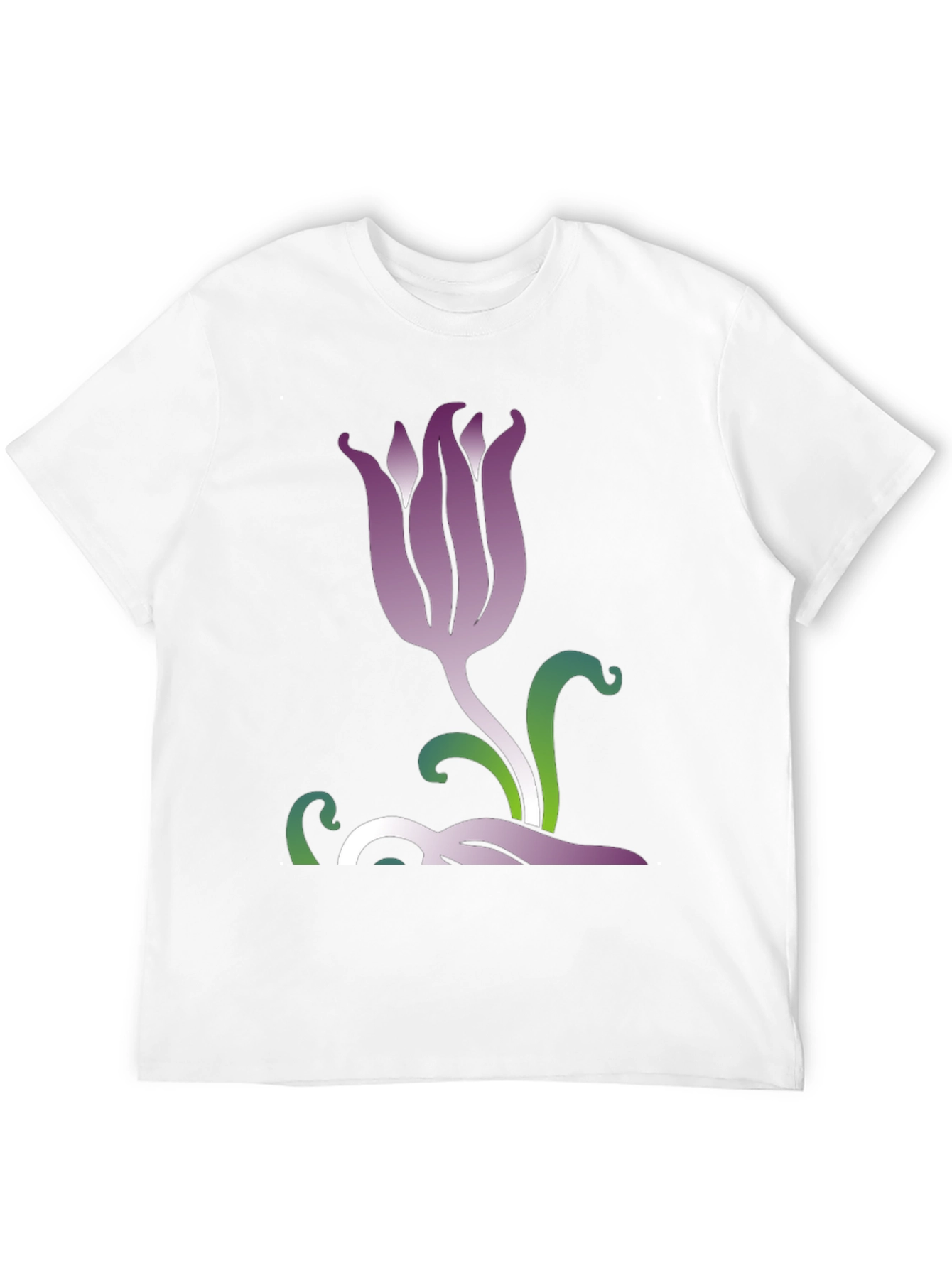 Stylish Floral Graphic Tee - Black Cotton Blend