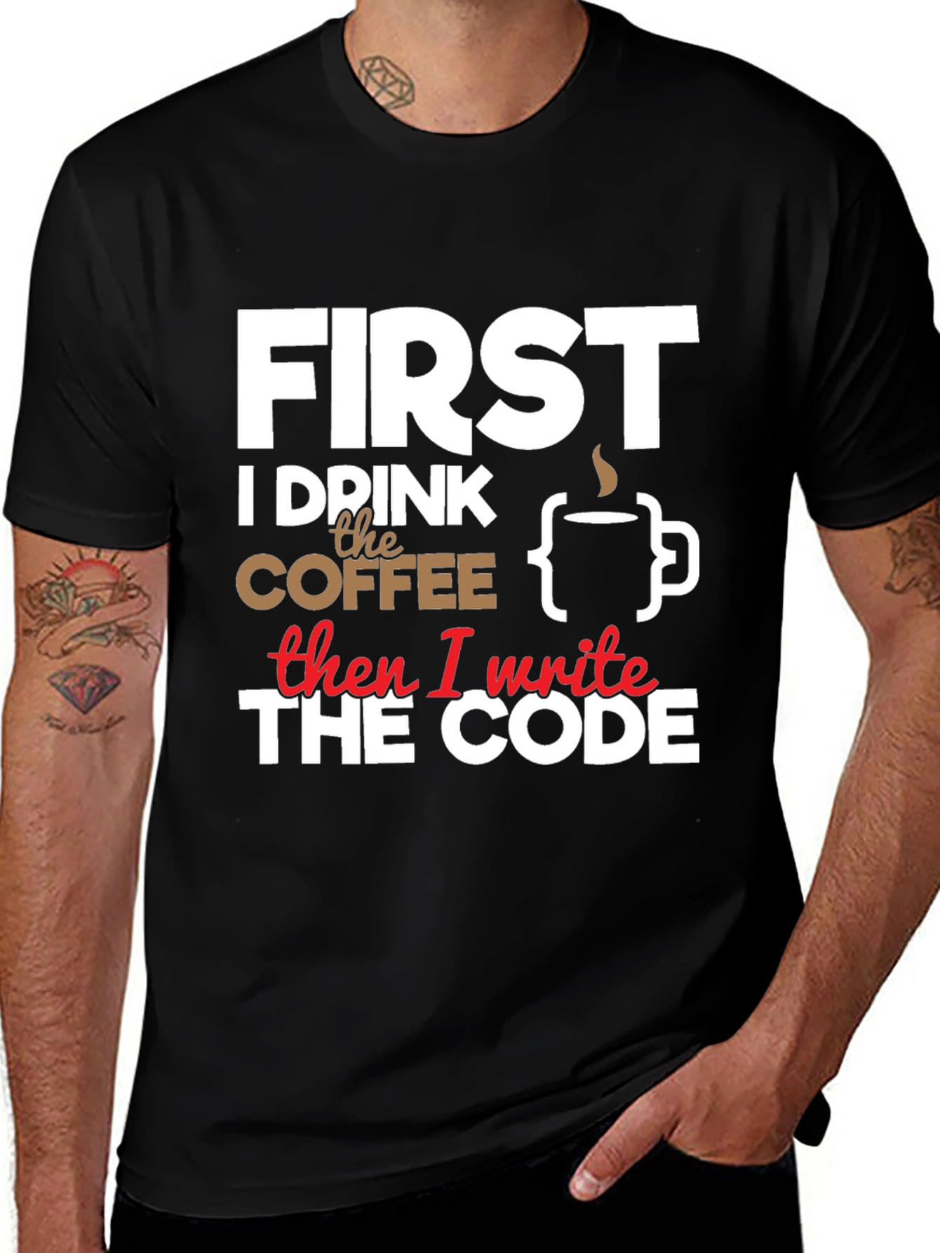 Coffee Then Code Graphic Tee