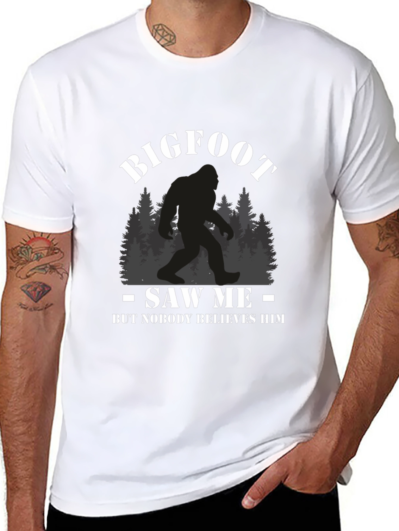 Bigfoot Saw Me T-Shirt Novelty Graphic Tee