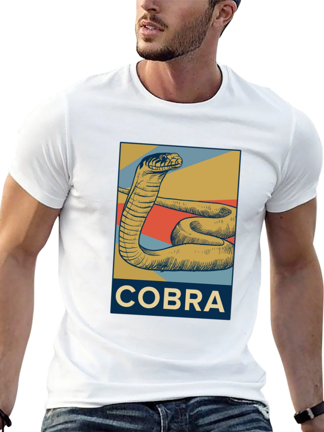Cobra Graphic T-Shirt - Retro Style Snake Tee