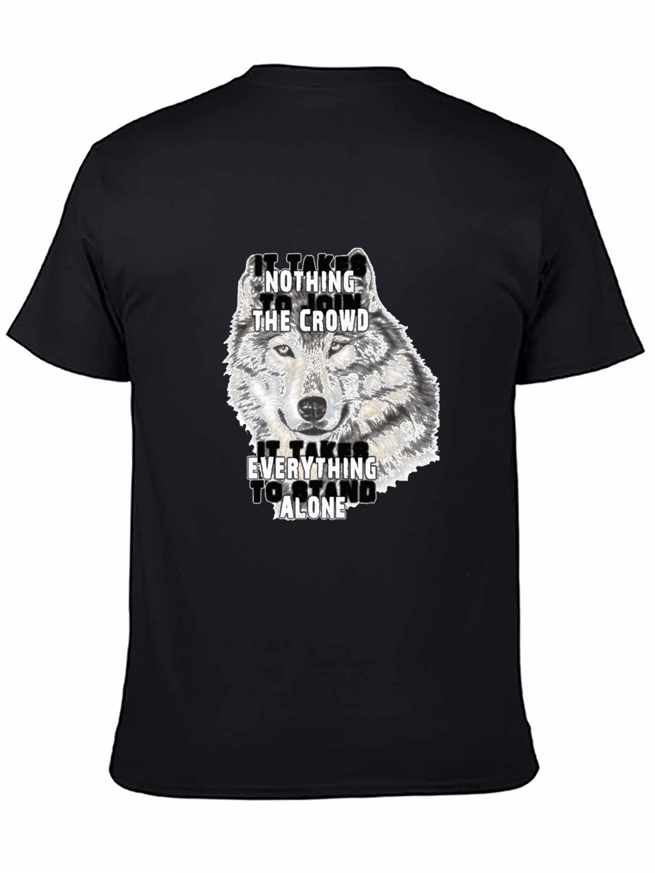 Wolf Graphic Print Crew Neck T-Shirt