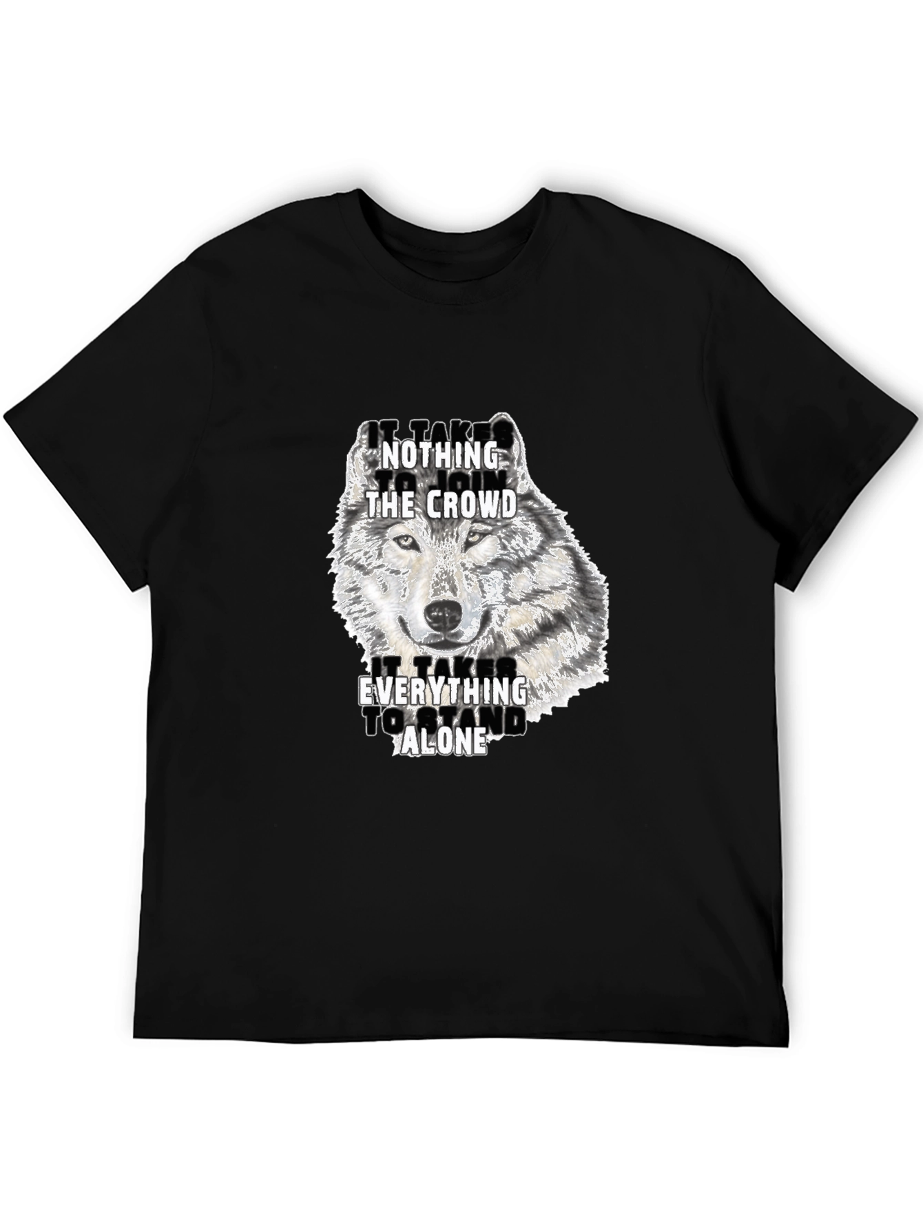 Wolf Graphic Print Crew Neck T-Shirt