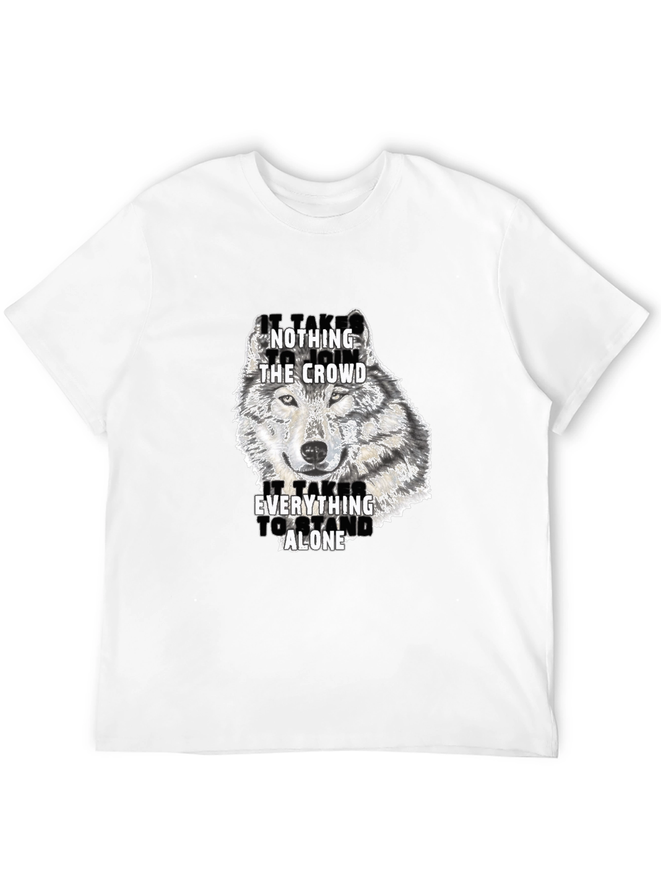 Wolf Graphic Print Crew Neck T-Shirt
