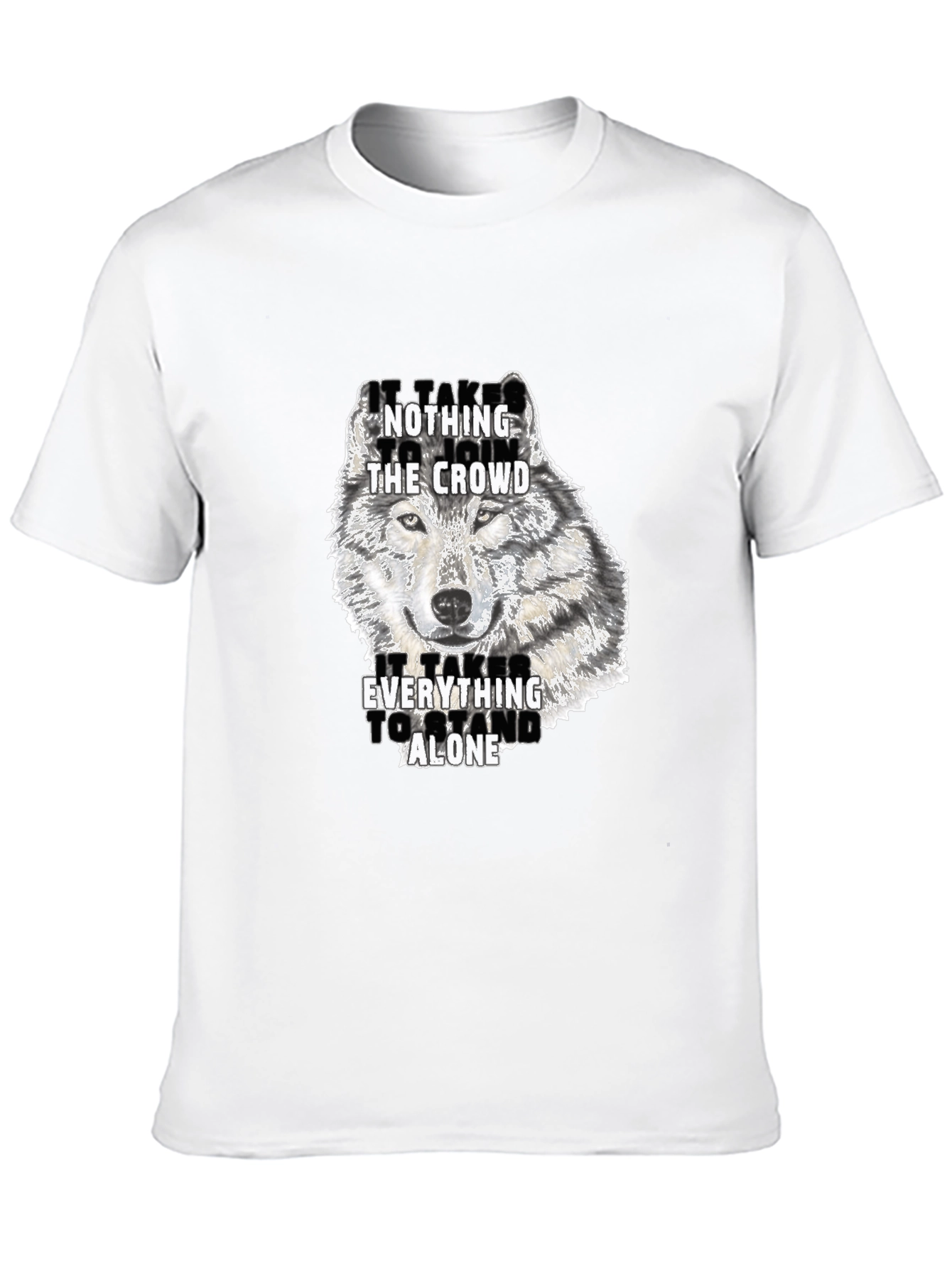 Wolf Graphic Print Crew Neck T-Shirt