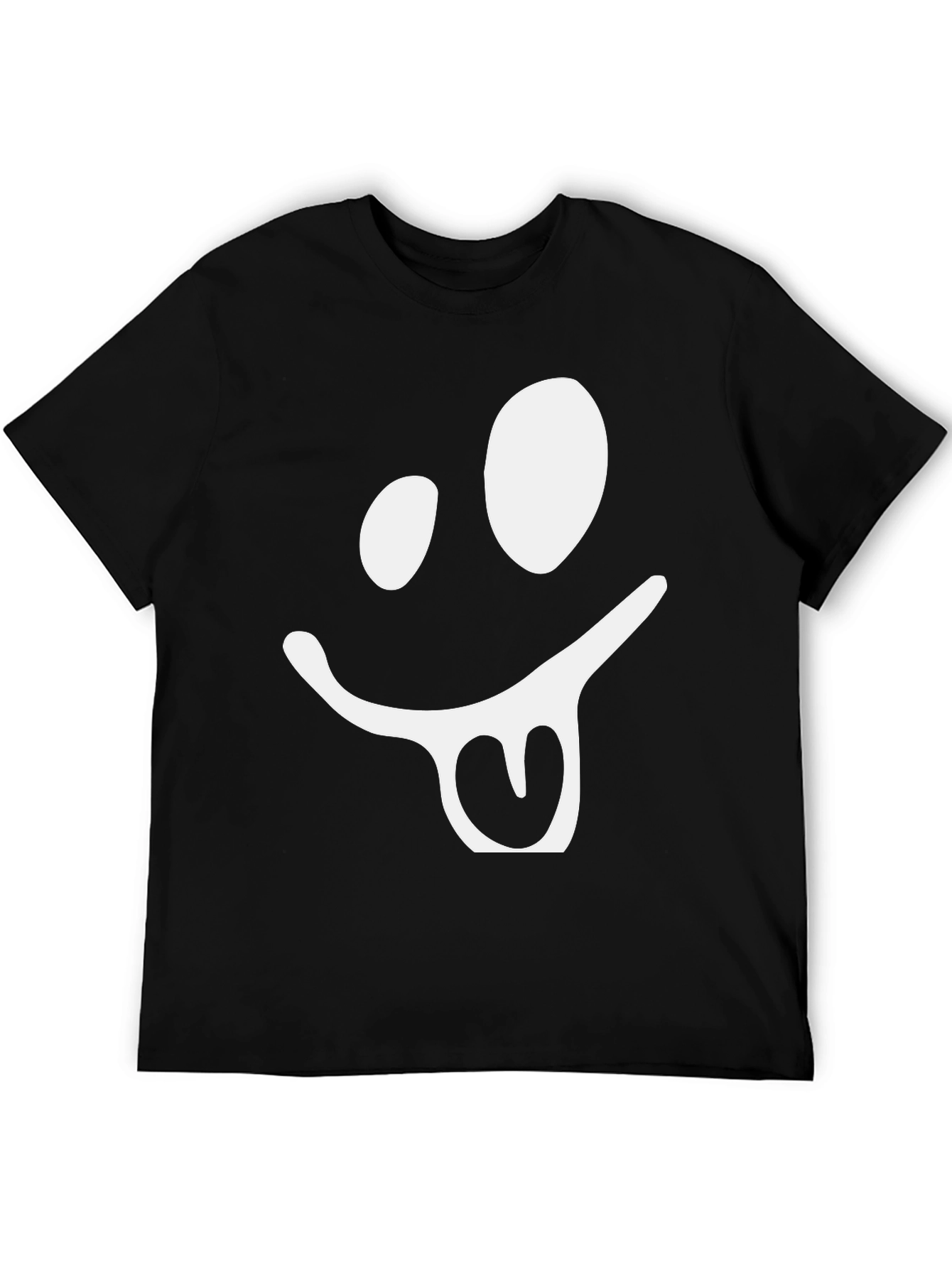 Funny Face Graphic Tee - Black Cotton T-Shirt