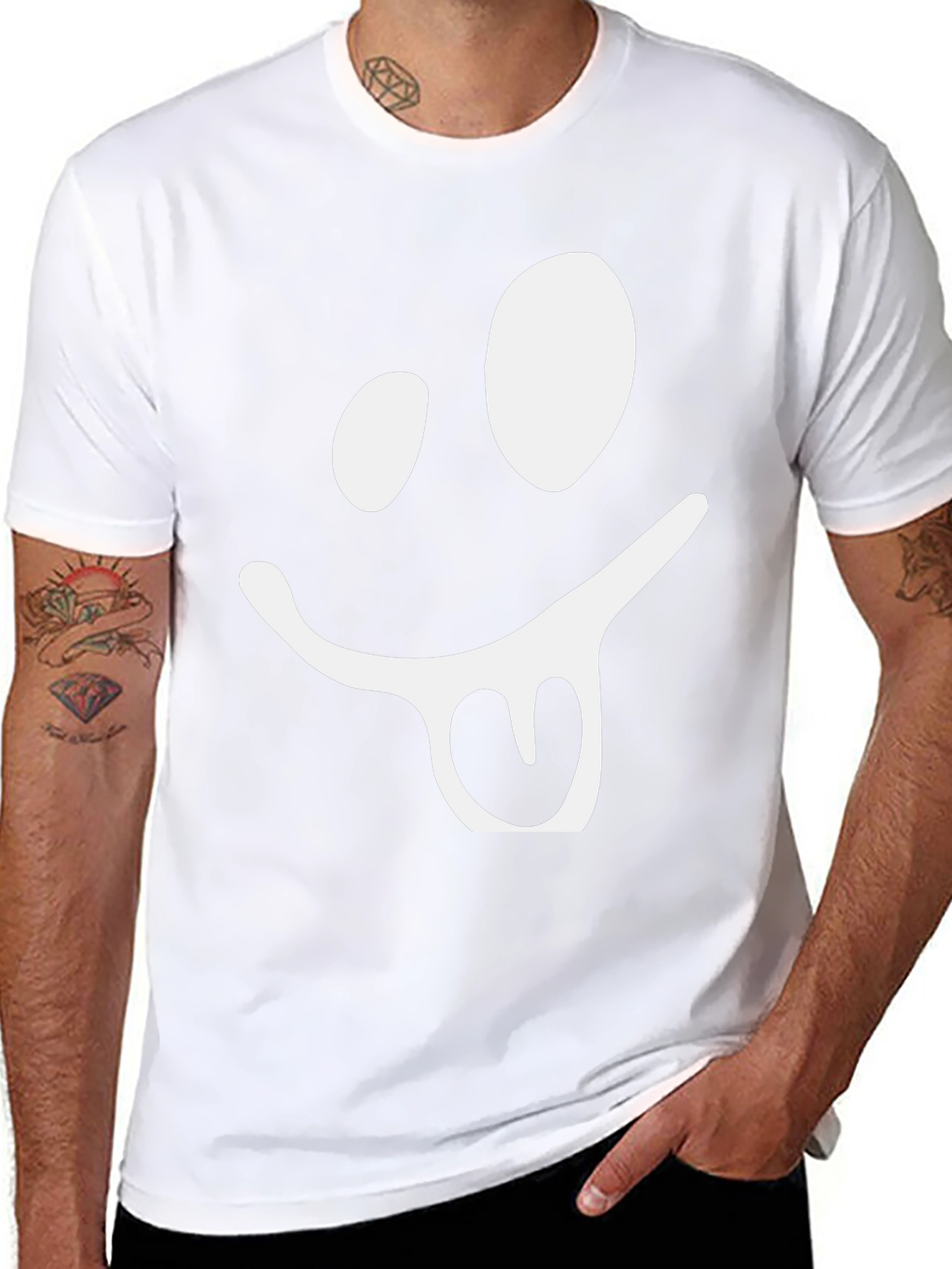 Funny Face Graphic Tee - Black Cotton T-Shirt