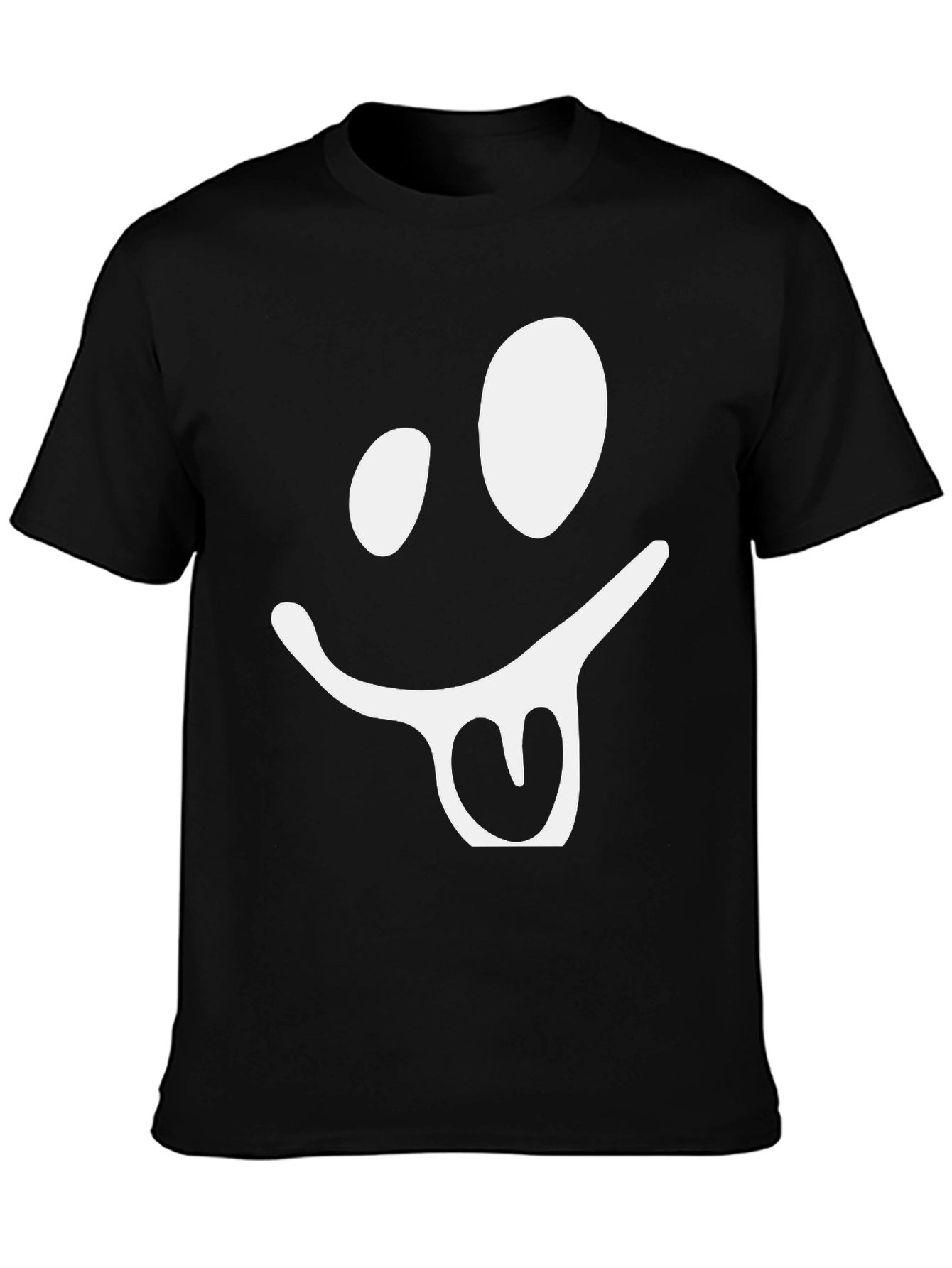 Funny Face Graphic Tee - Black Cotton T-Shirt