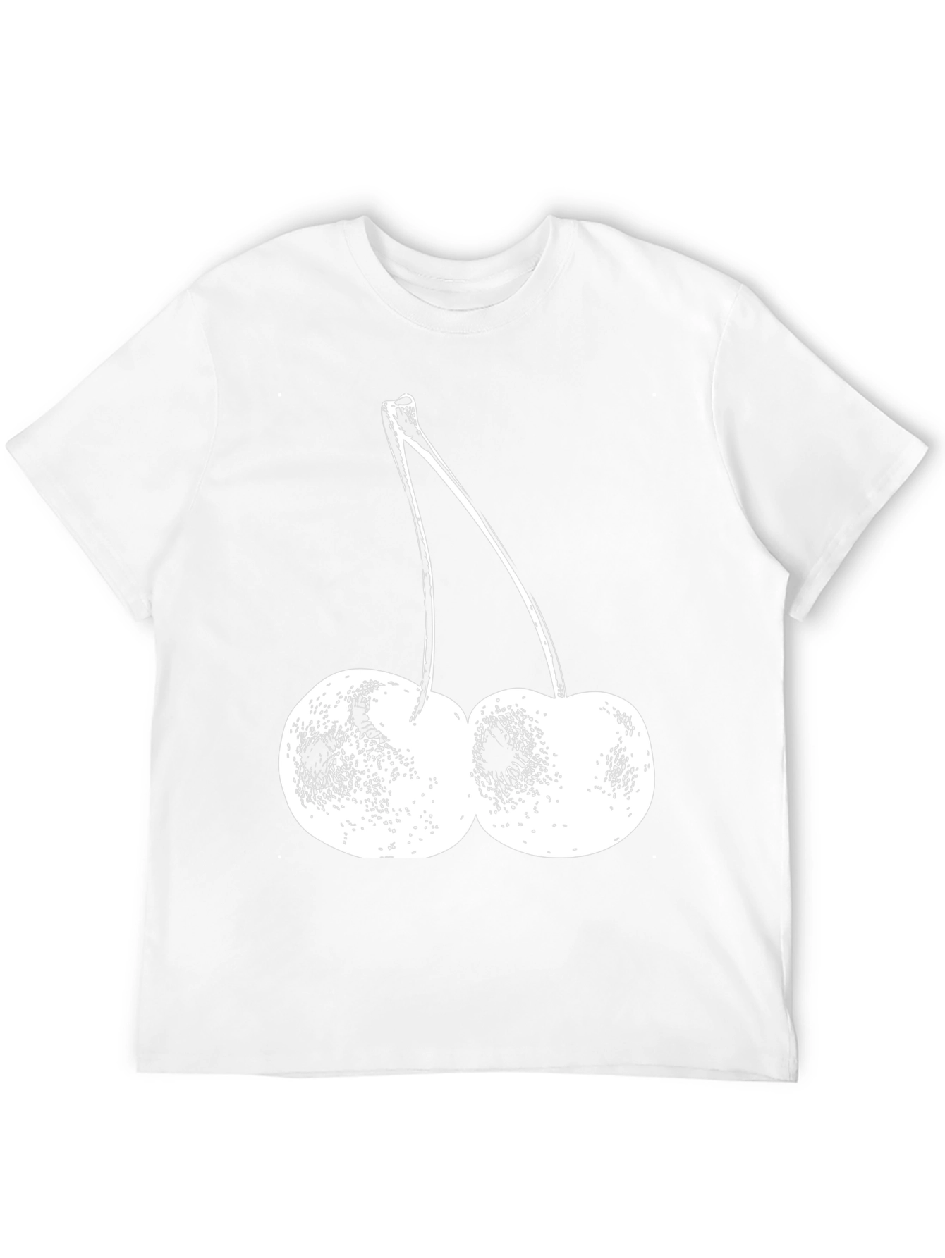 Black T-Shirt with Cherry Print