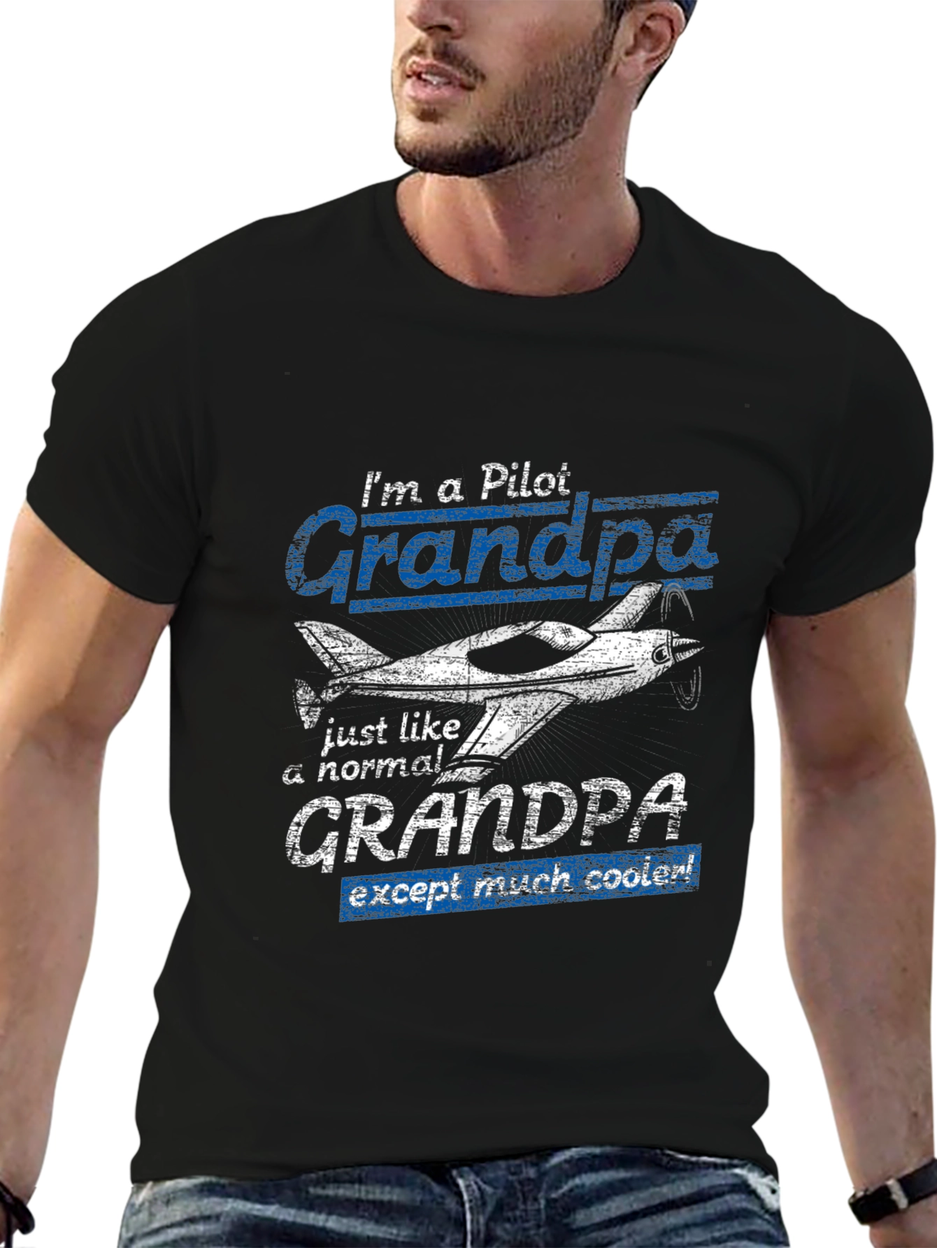 Pilot Grandpa T-Shirt - Cool Aviator Grandfather Tee