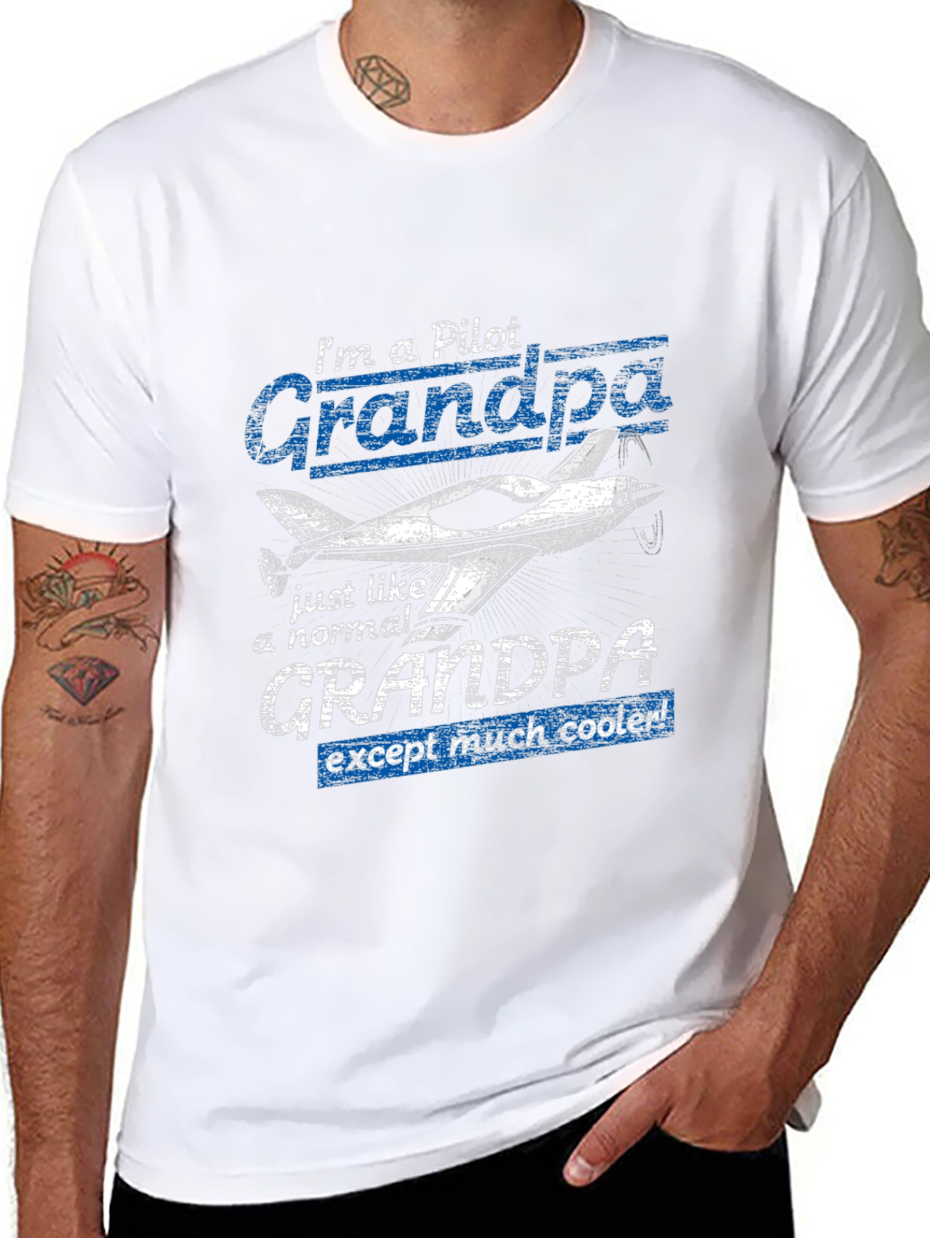 Pilot Grandpa T-Shirt - Cool Aviator Grandfather Tee