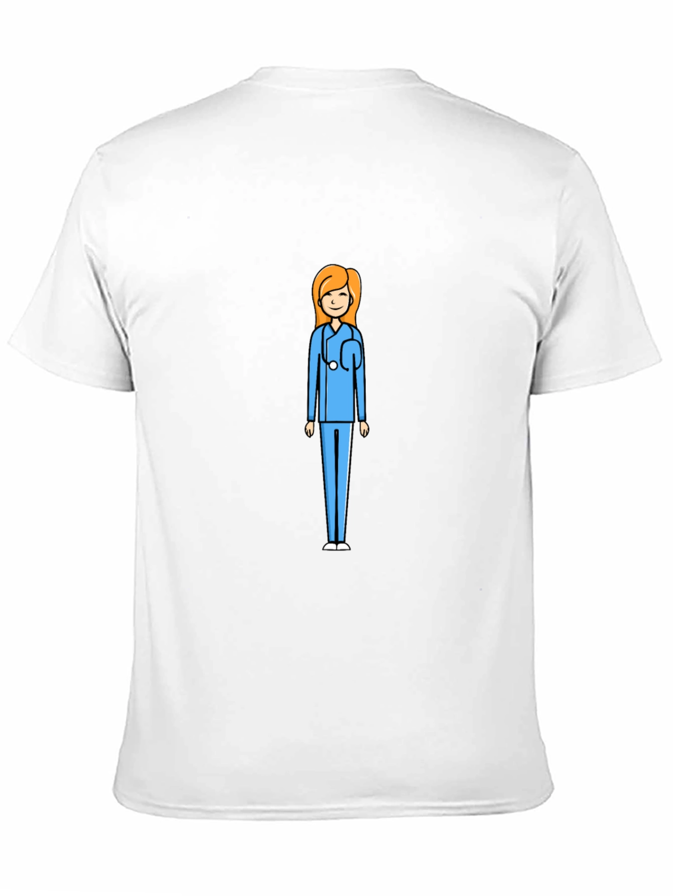 Cartoon Nurse Graphic Black T-Shirt