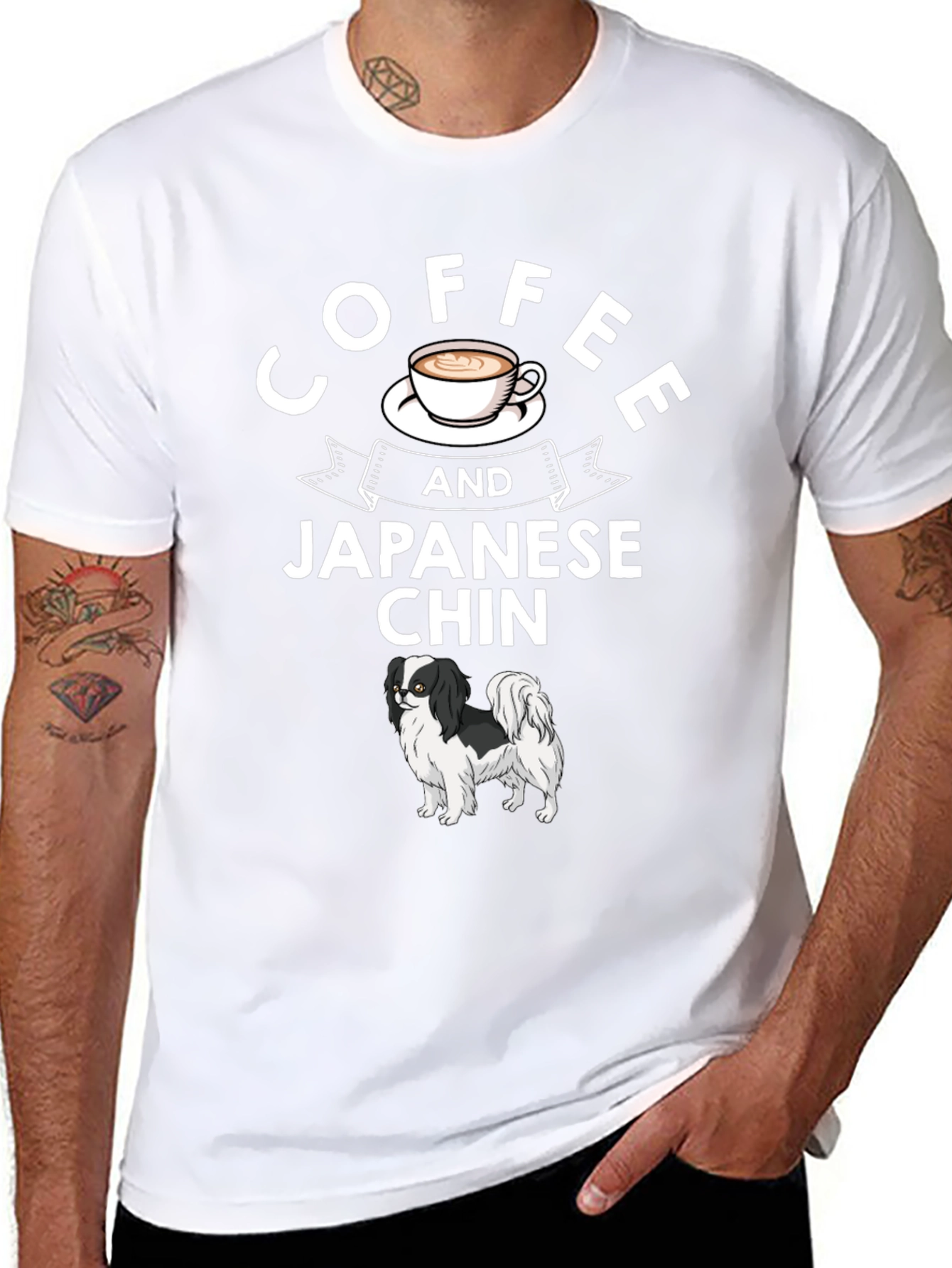 Coffee and Japanese Chin T-Shirt