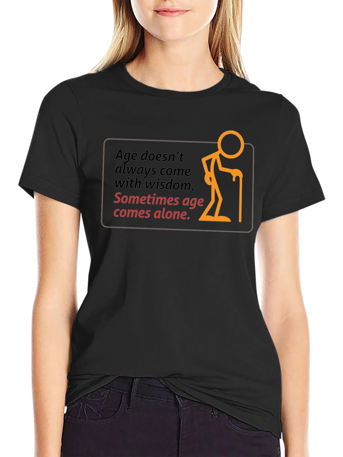 Age Alone Graphic Black T-Shirt