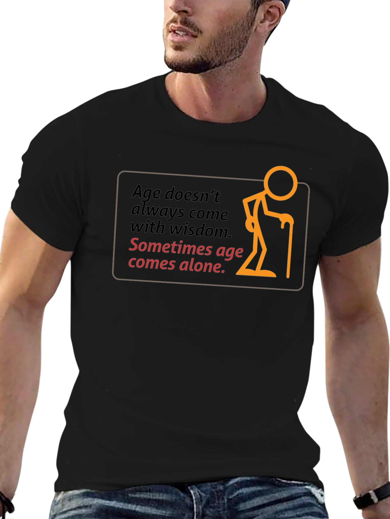 Age Alone Graphic Black T-Shirt