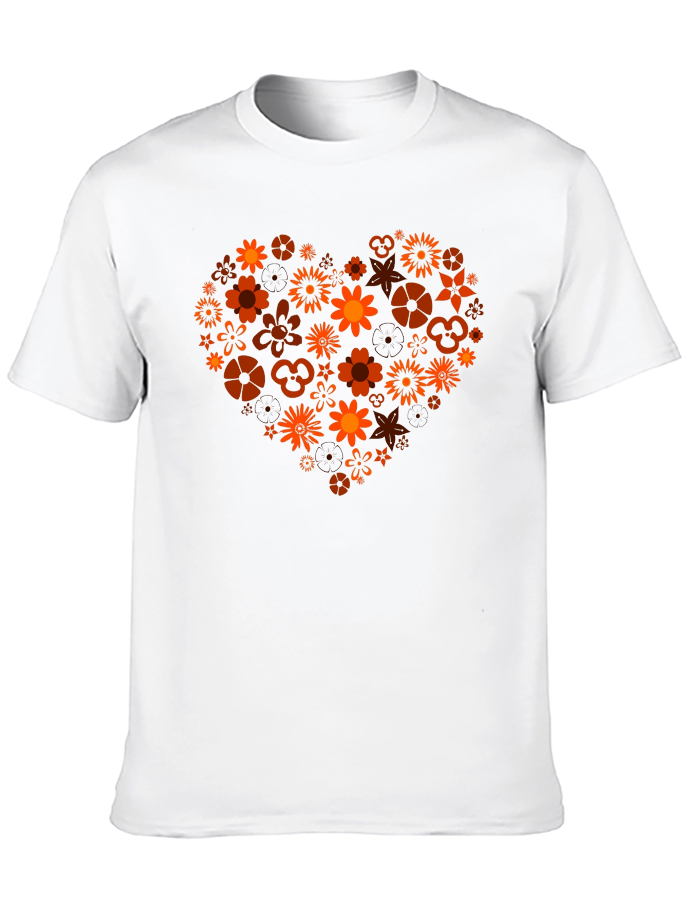 Floral Heart Graphic T-Shirt - Stylish Mens Tee