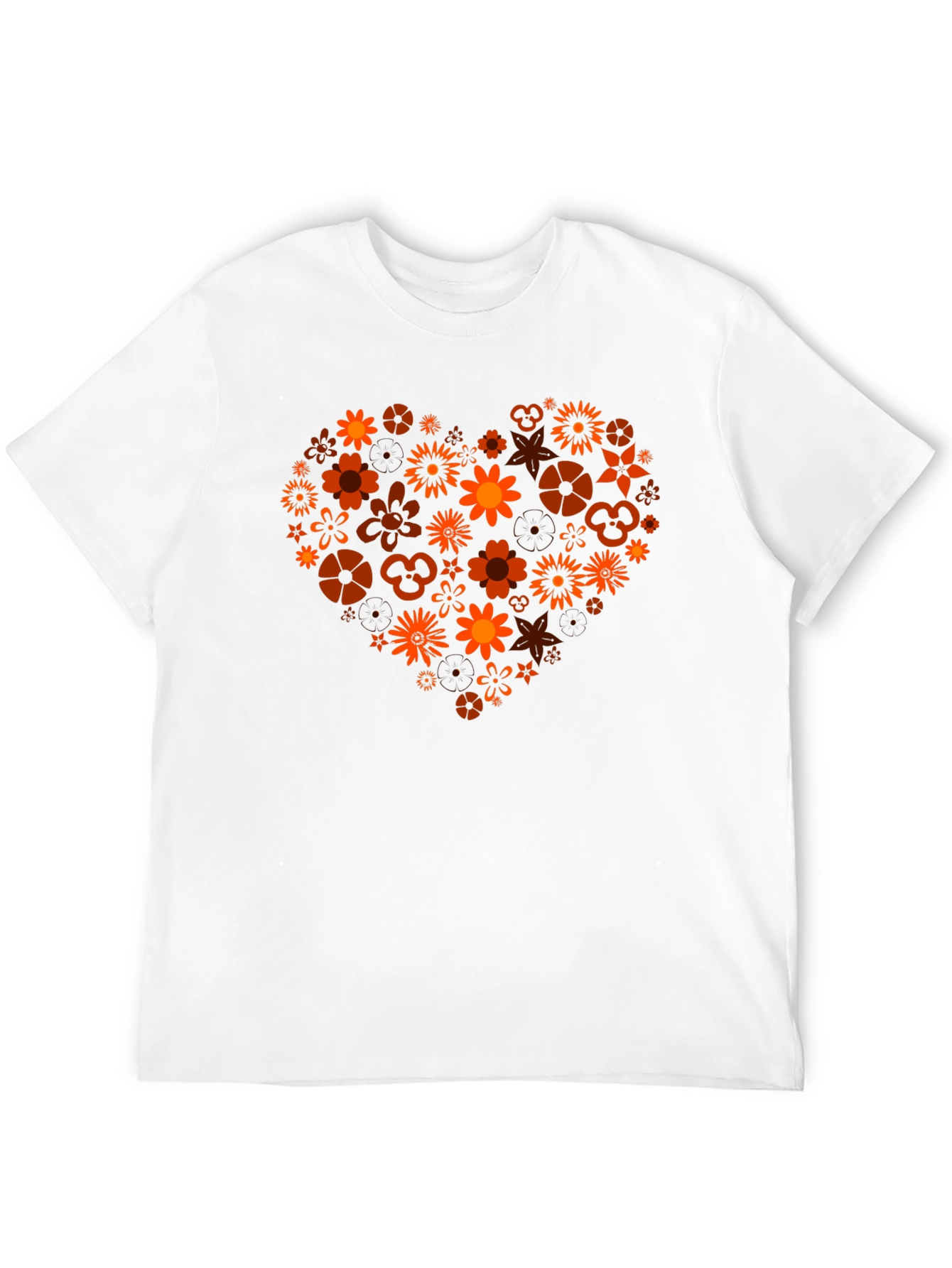Floral Heart Graphic T-Shirt - Stylish Mens Tee