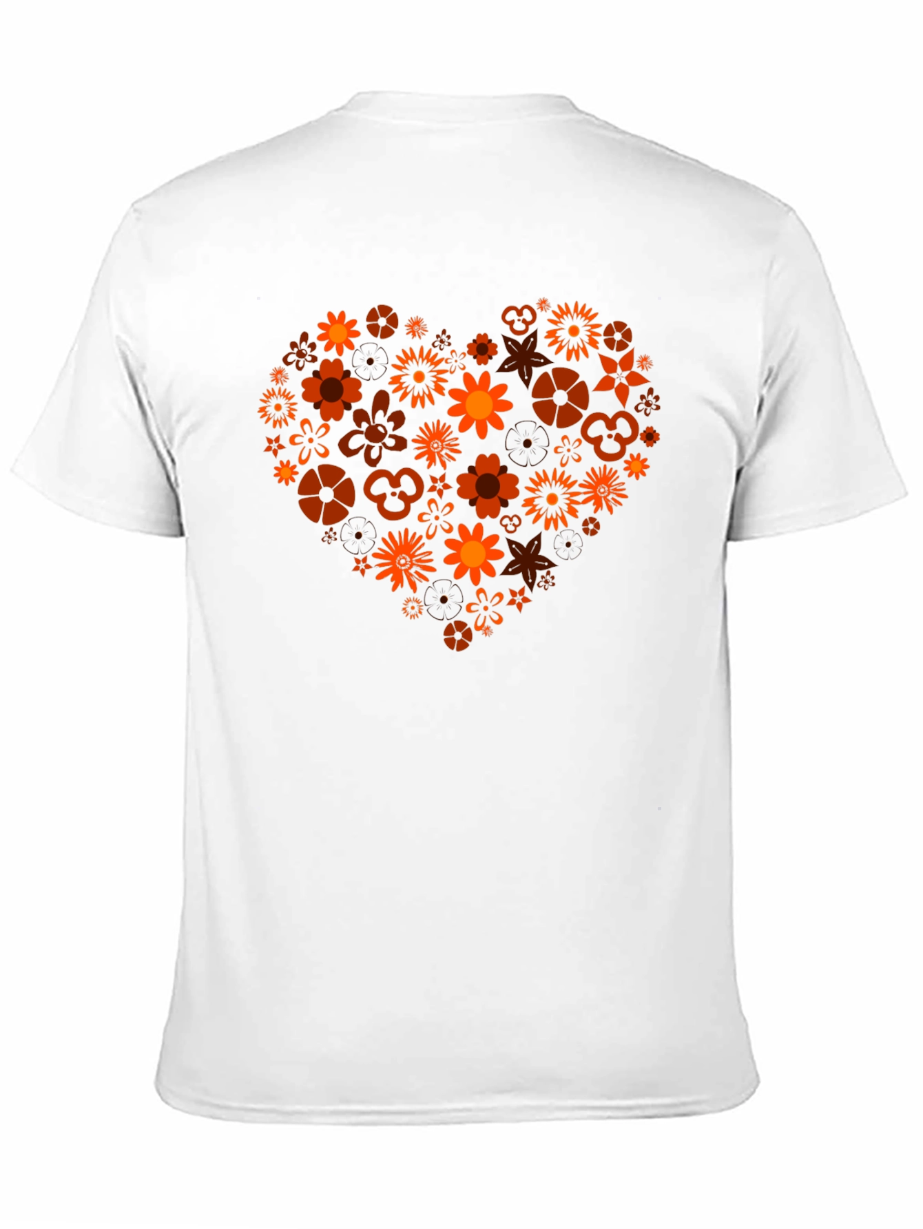 Floral Heart Graphic T-Shirt - Stylish Mens Tee