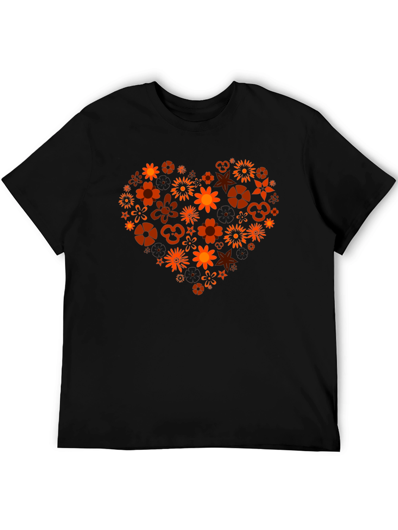 Floral Heart Graphic T-Shirt - Stylish Mens Tee